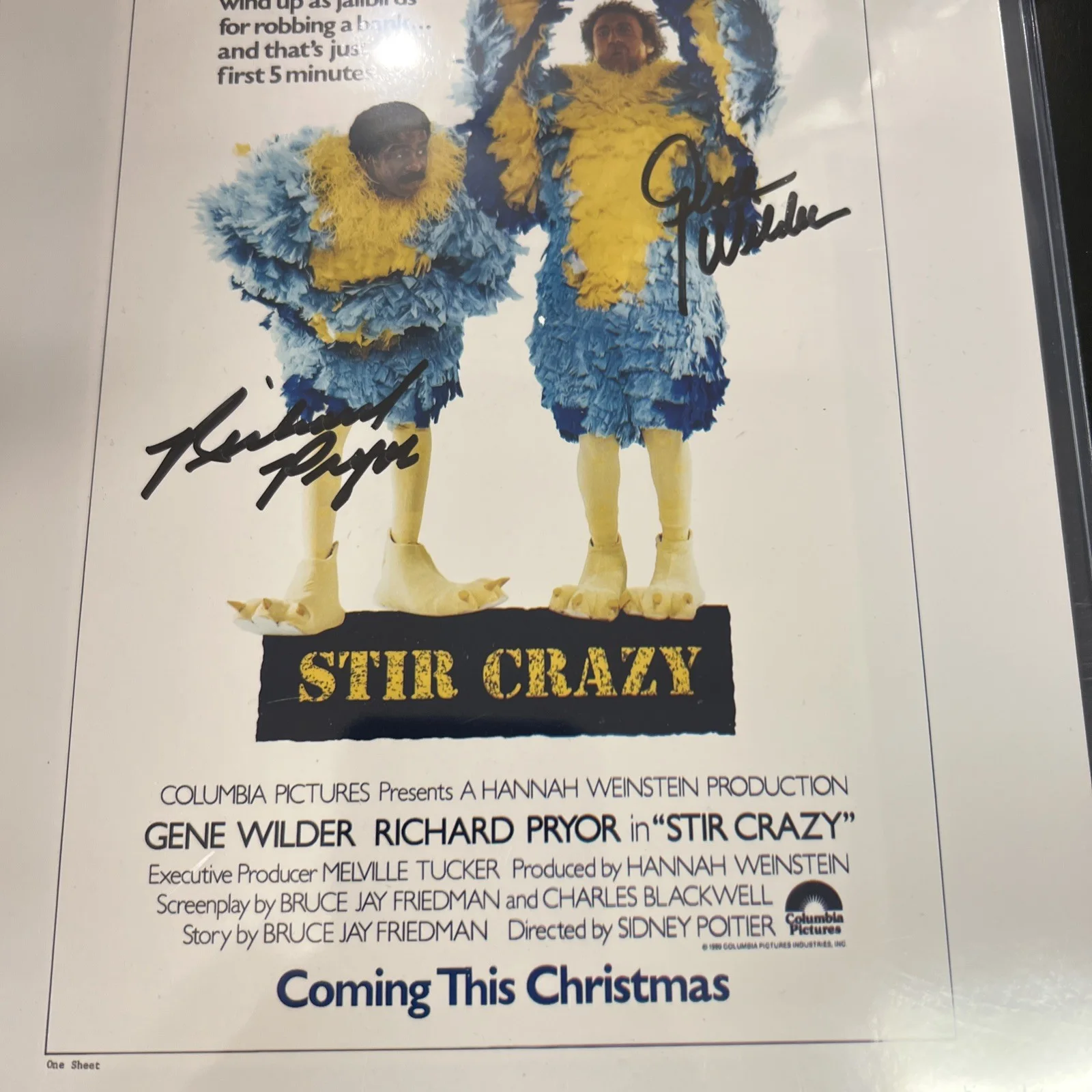 Gene Wilder And Richard Pryor Signed 8x10 Stir Crazy Promotion Card With COA, image 4