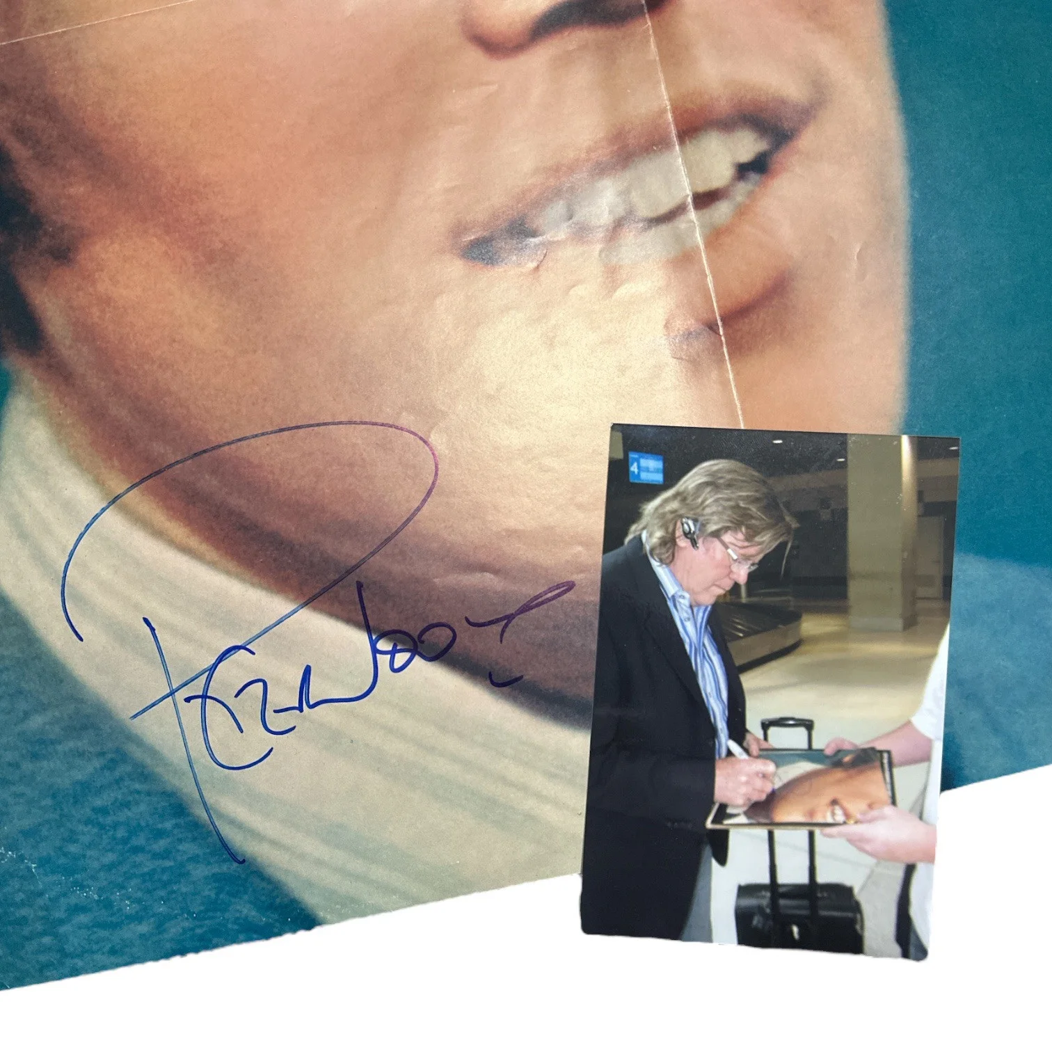 Peter Noone Signed Autograph 24”x24” HUGE Fold-Out Record Poster w/ Proof Photo!, изображение 2