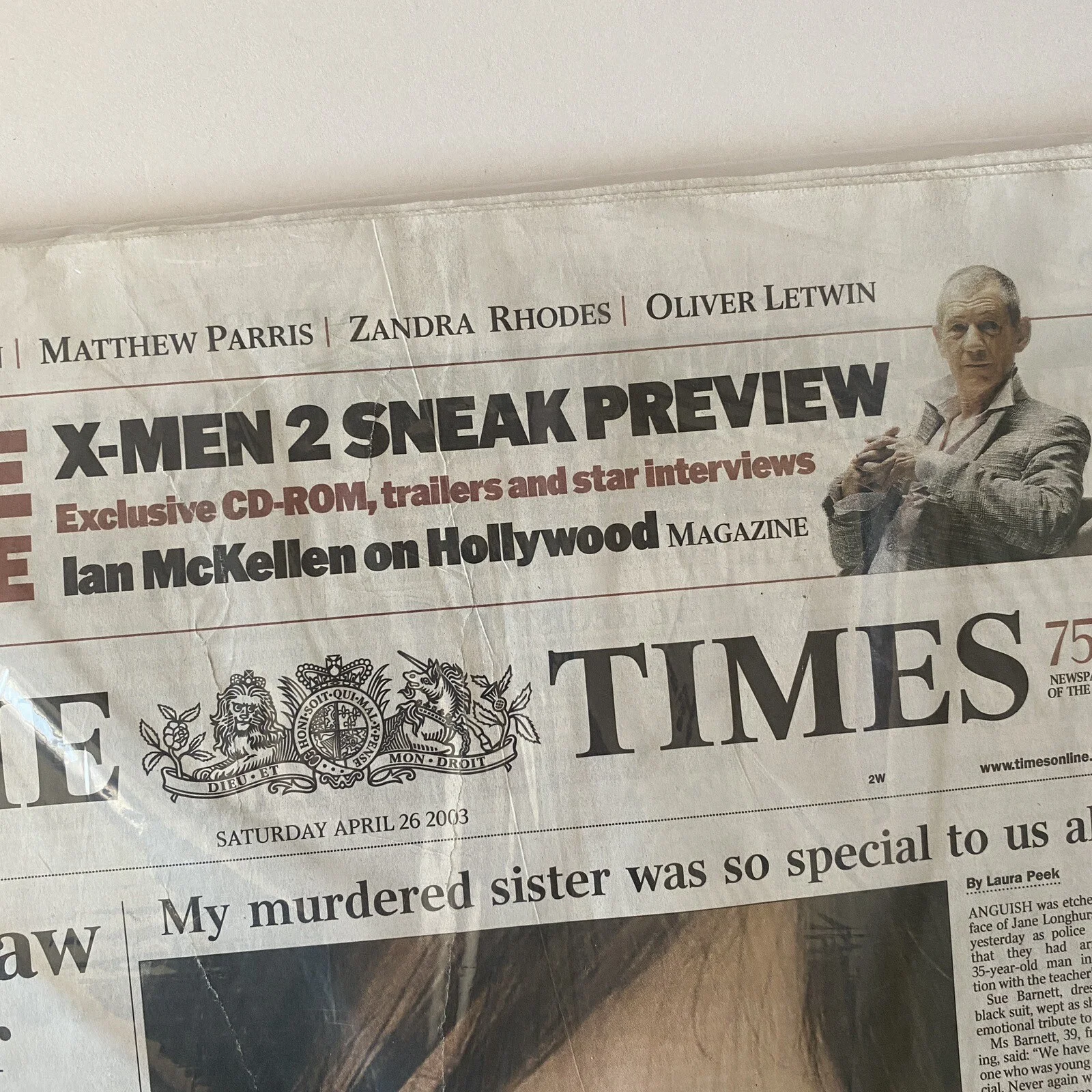 X-Men Marvel MCU Promotional CD-Rom The Times April 2003 Still Sealed Newspaper, изображение 3