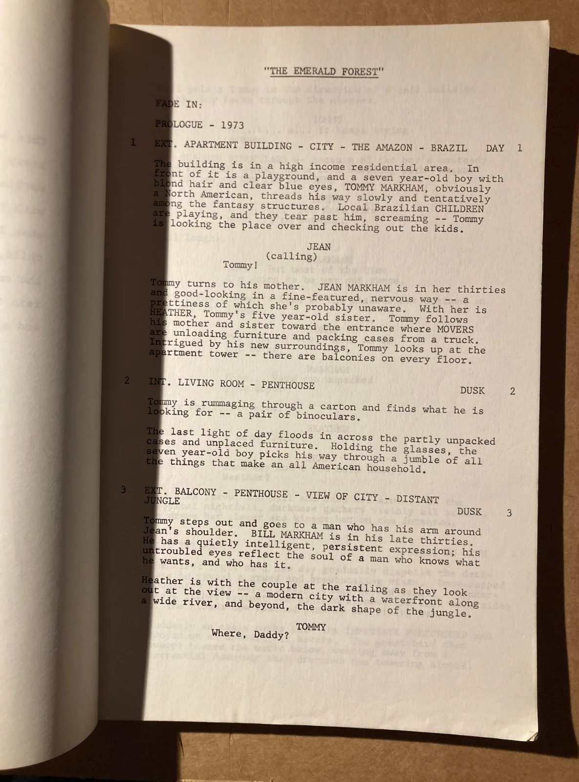 THE EMERALD FOREST Original 2nd Draft Script 114 Pages JOHN BOORMAN Director CAv, image 3
