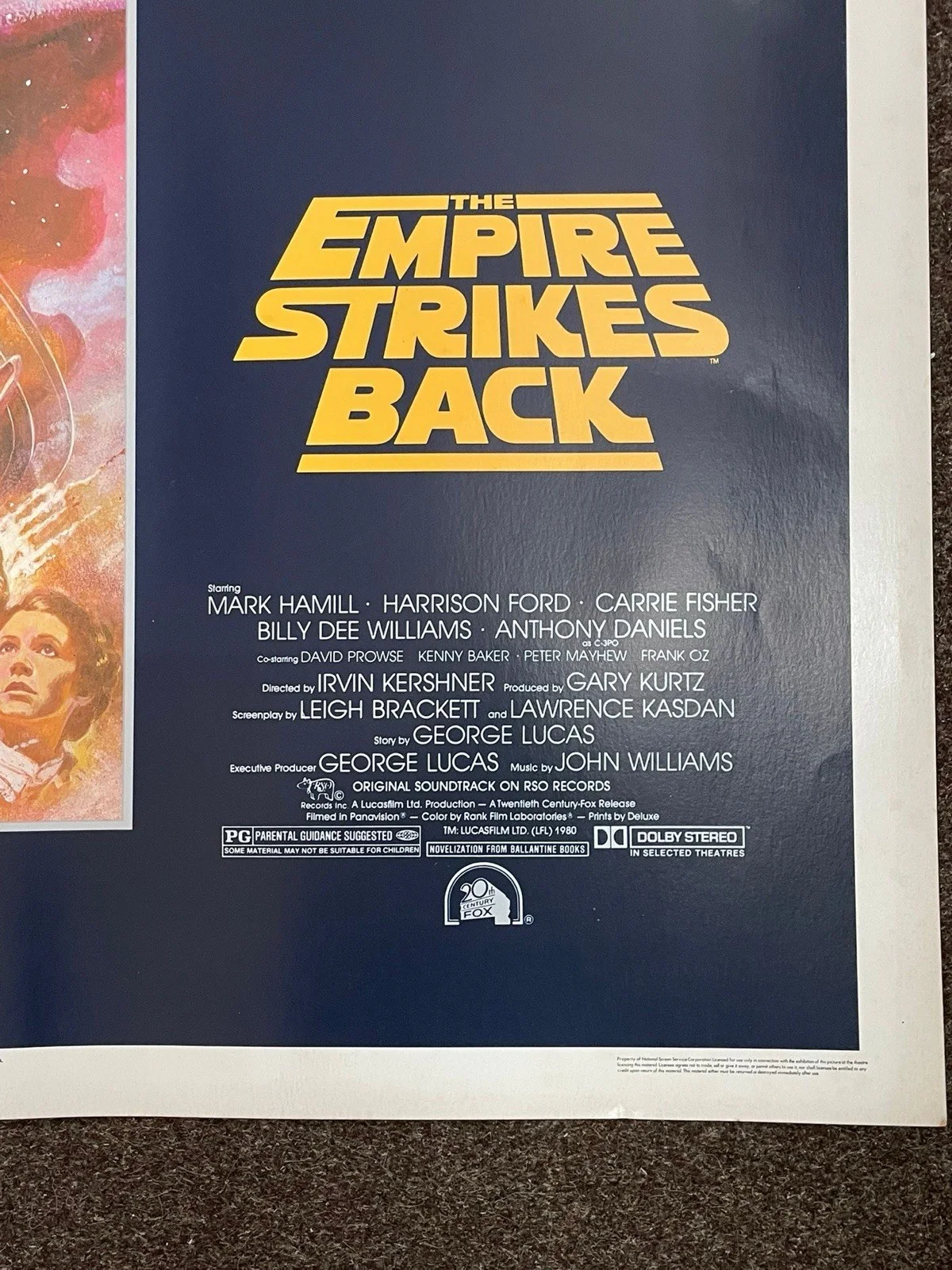 Vintage Star Wars Empire Strikes Back US Half Sheet Original Film Poster Rare, изображение 5