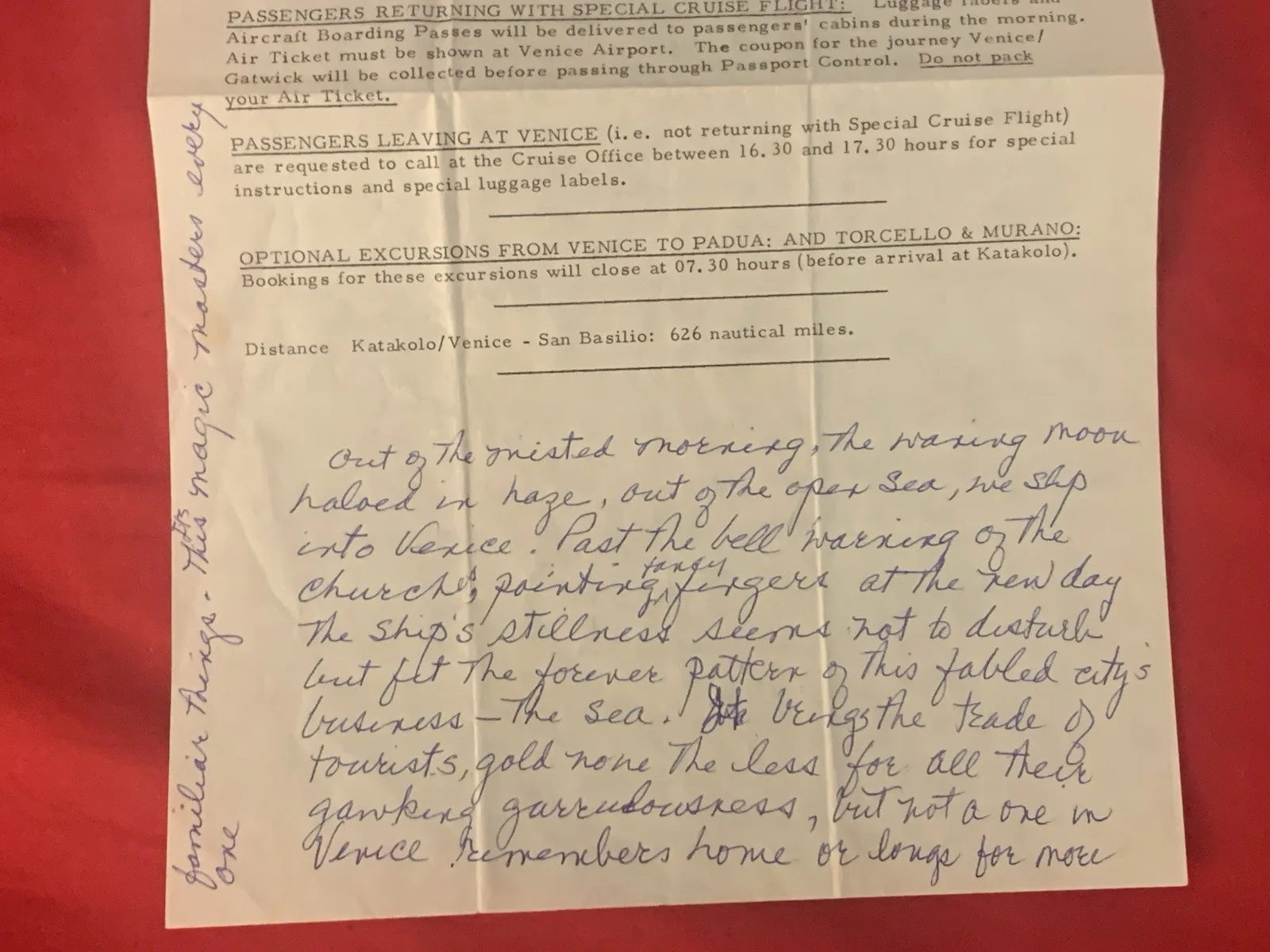 Vincent Price — Vincent Price Estate Handwritten Essay On Venice! Poetically Written! 18j, изображение 2