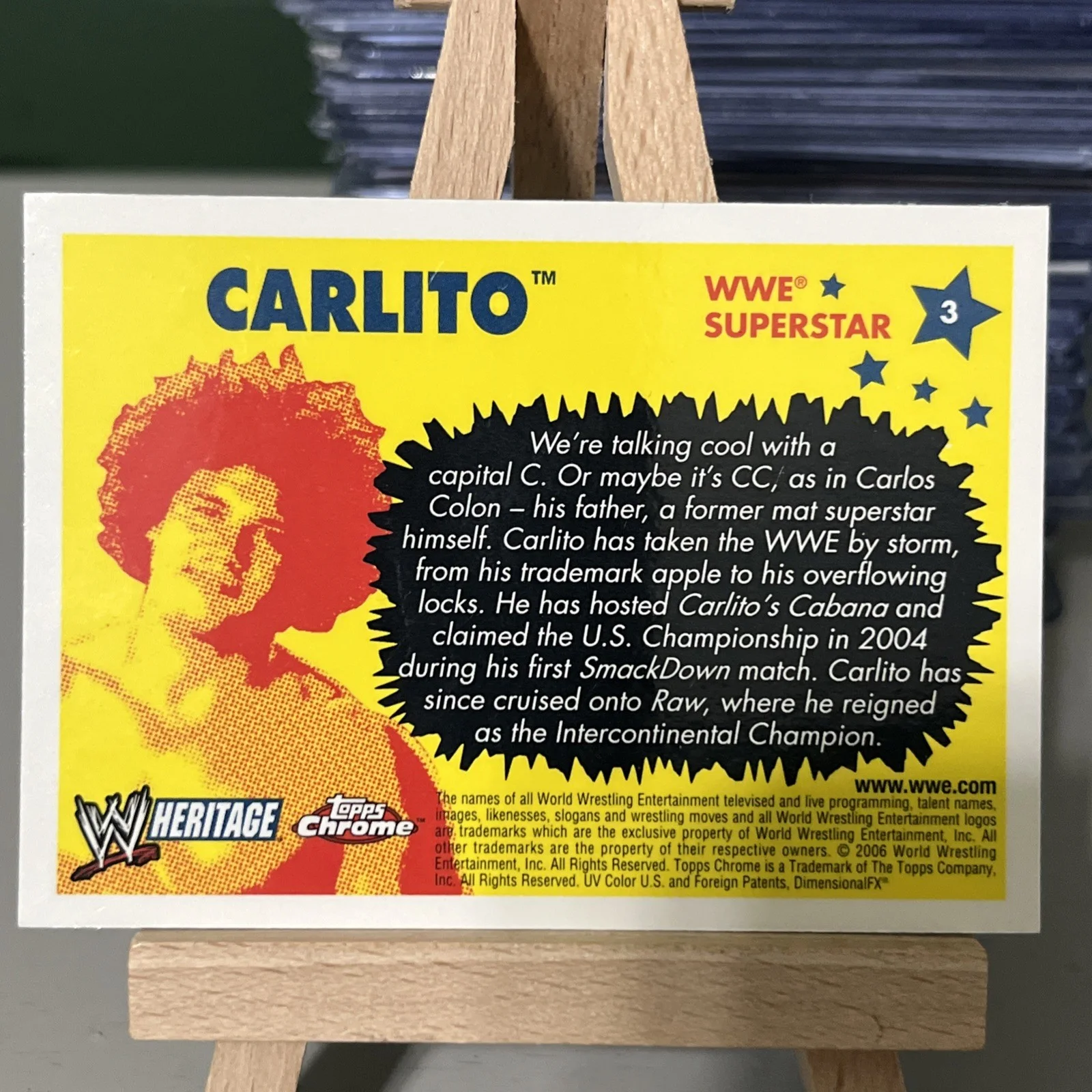 Carlito — Carlito Autographed Wwe Heritage Chrome Wrestling Card #3 IN PERSON Signed, image 4