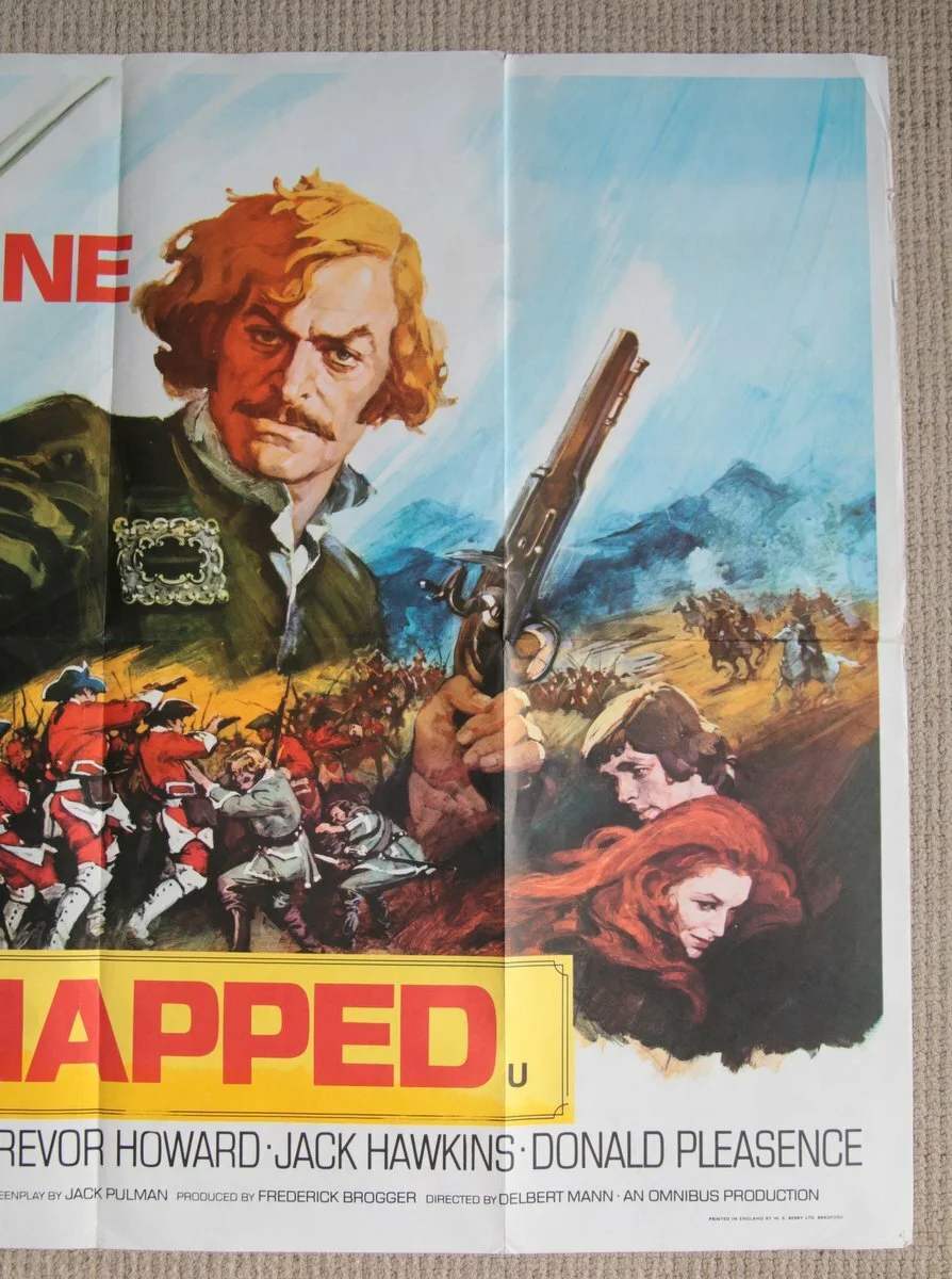 Vintage Film Poster Kidnapped - Michael Caine UK Quad Printed in England, изображение 2