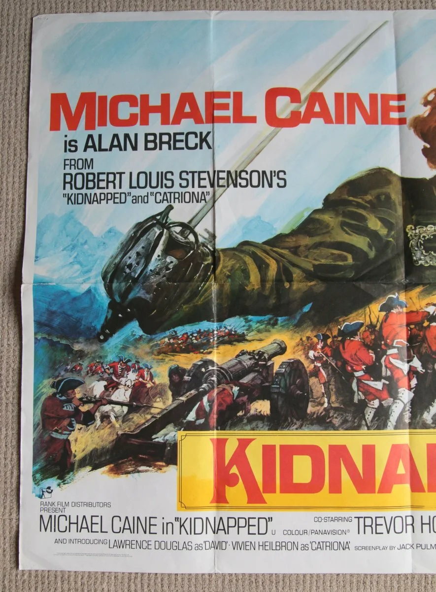 Vintage Film Poster Kidnapped - Michael Caine UK Quad Printed in England, изображение 3
