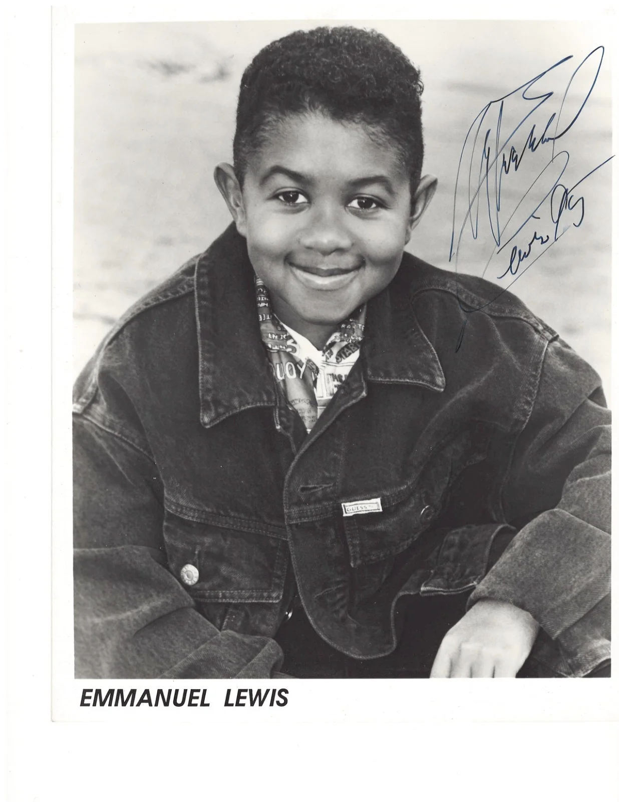 Emmanuel Lewis — Emmanuel Lewis Signed 8x10 B/W Promo Photo Webster