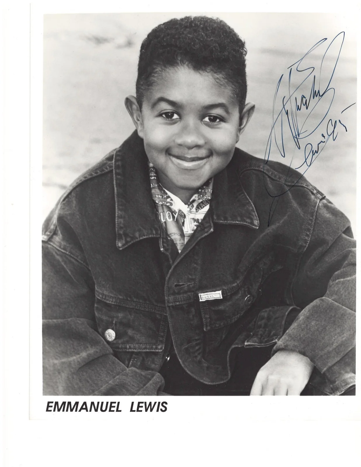 Emmanuel Lewis — Emmanuel Lewis Signed 8x10 B/W Promo Photo Webster