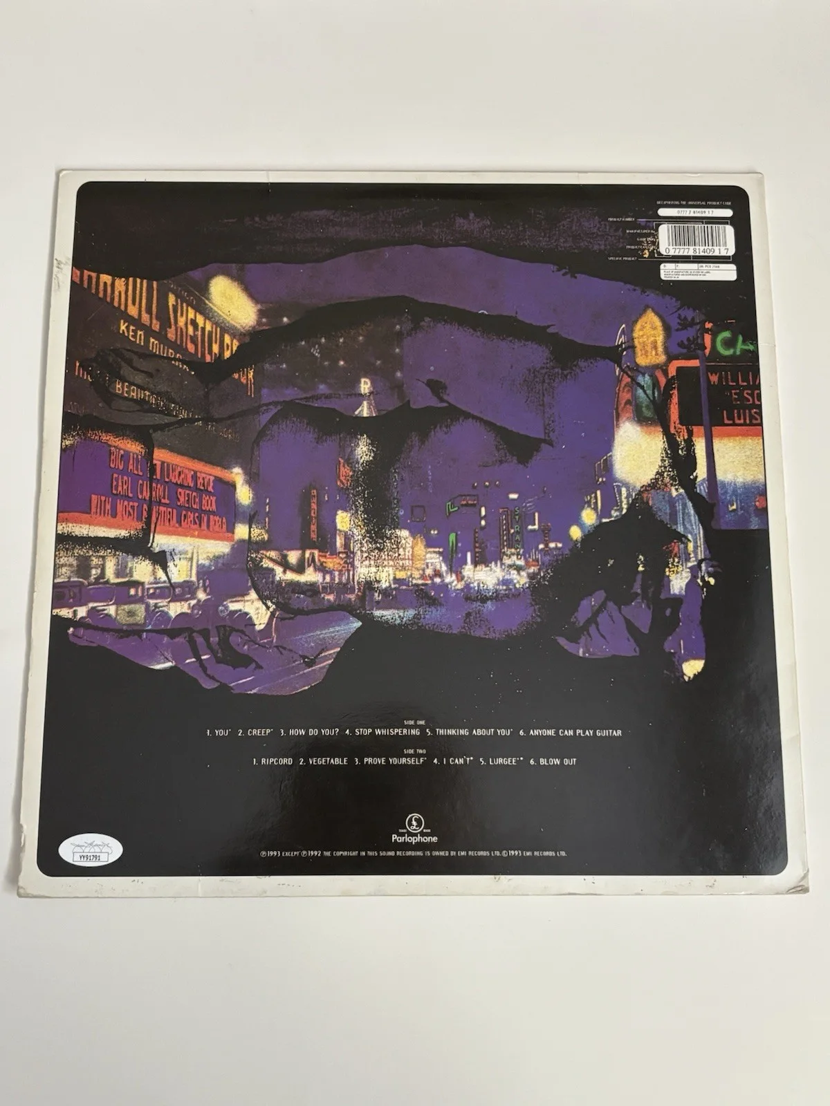 Radiohead Pablo Honey LP Vinyl Signed Autographed JSA COA LOA, изображение 2