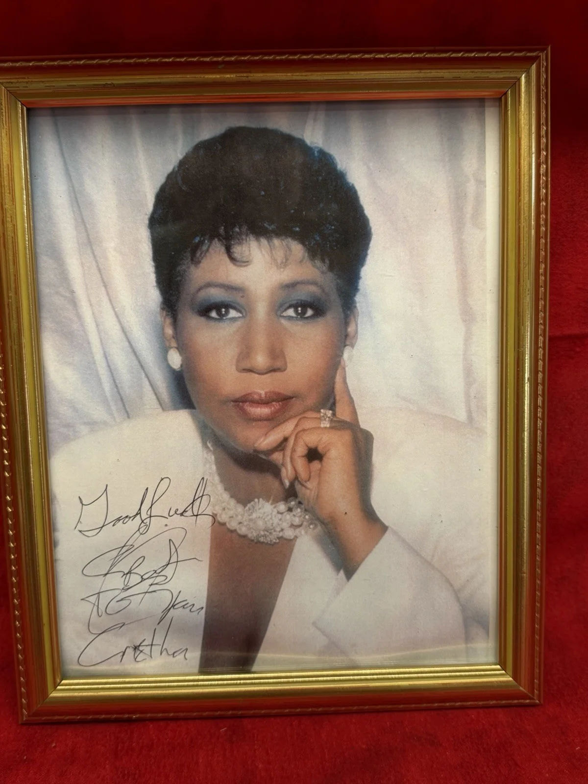 VINTAGE ARETHA FRANKLIN AUTOGRAPHED PHOTOGRAPH (FRAMED), image 3