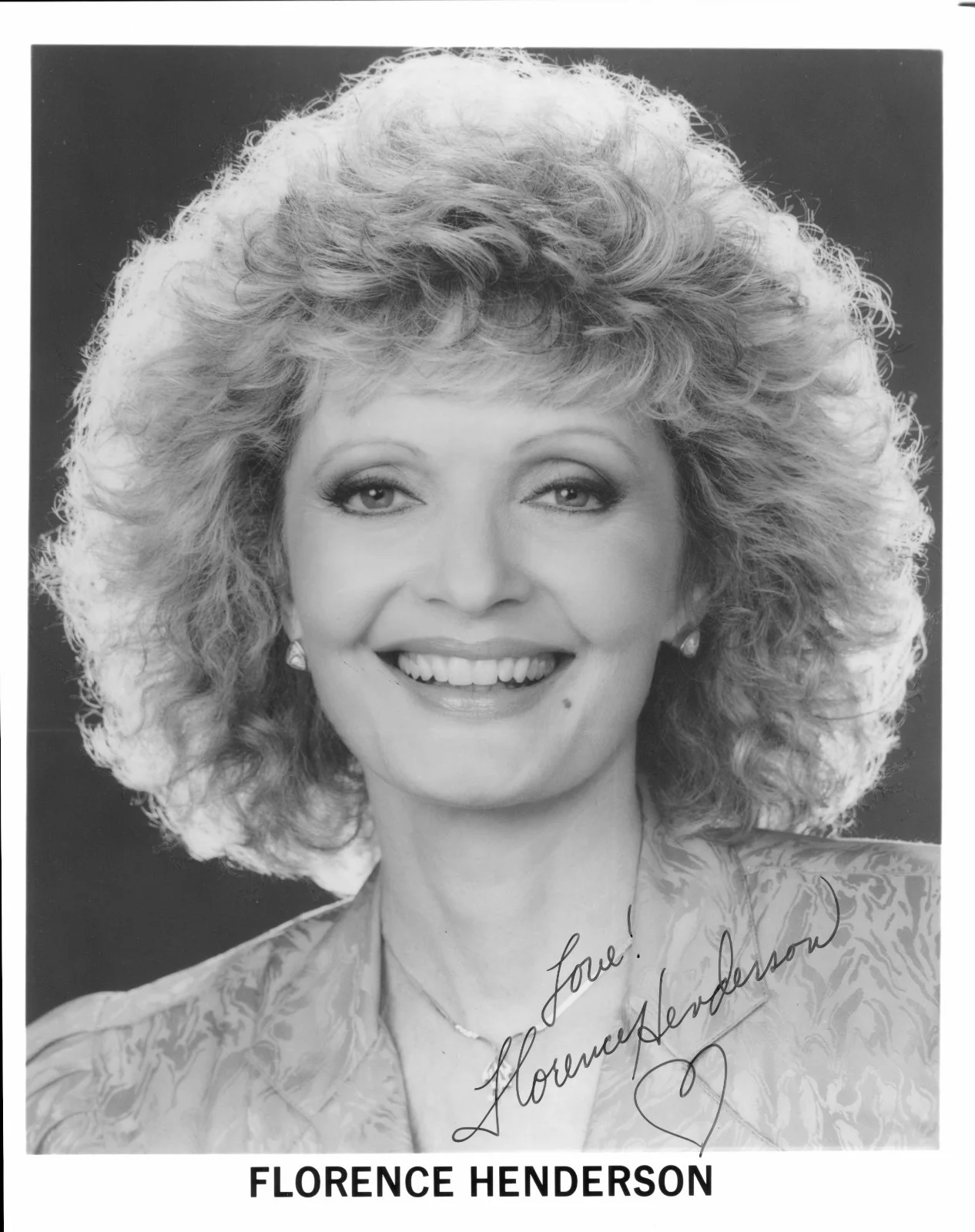 Florence Henderson — FLORENCE HENDERSON signed autographed 8x10 photo "BRADY BUNCH" Carol mom rare