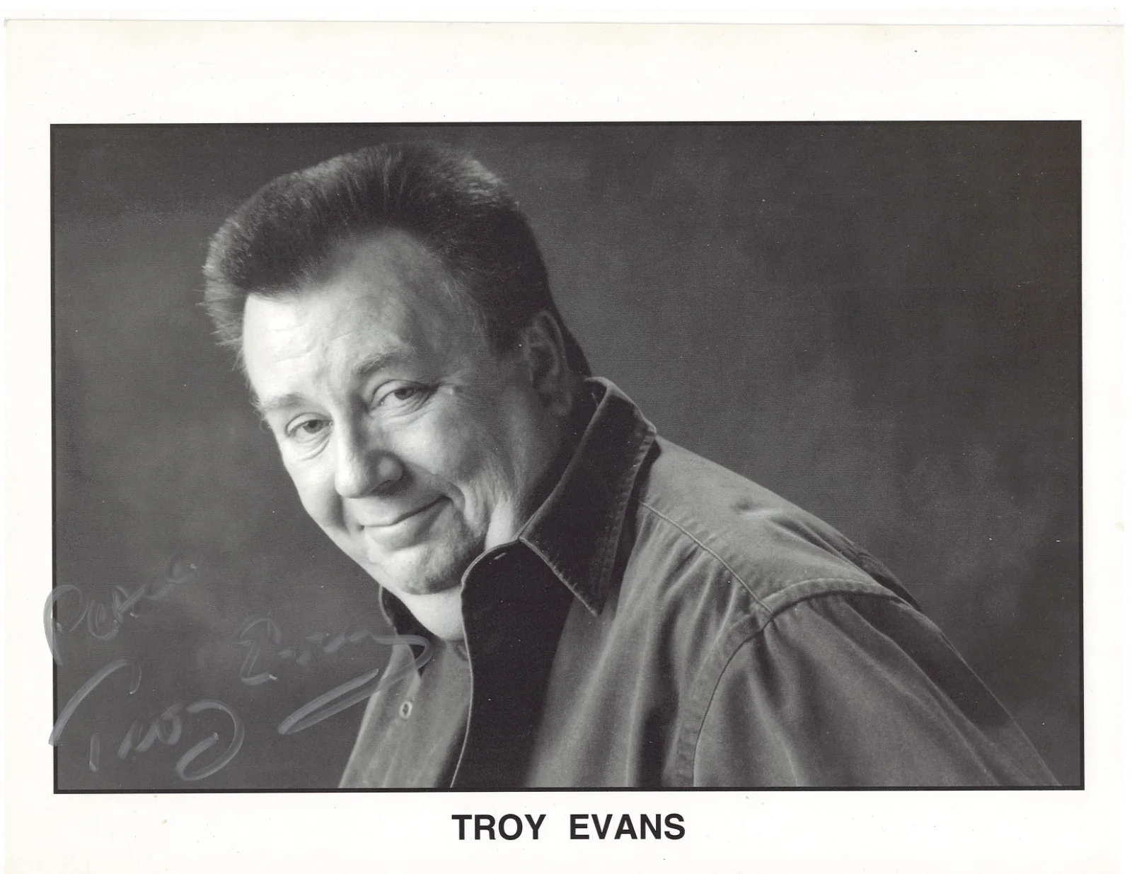 Troy Evans — Troy Evans Signed 8.5×11 B/W Promo Photo — ER Desk Clerk / Bosch Detective