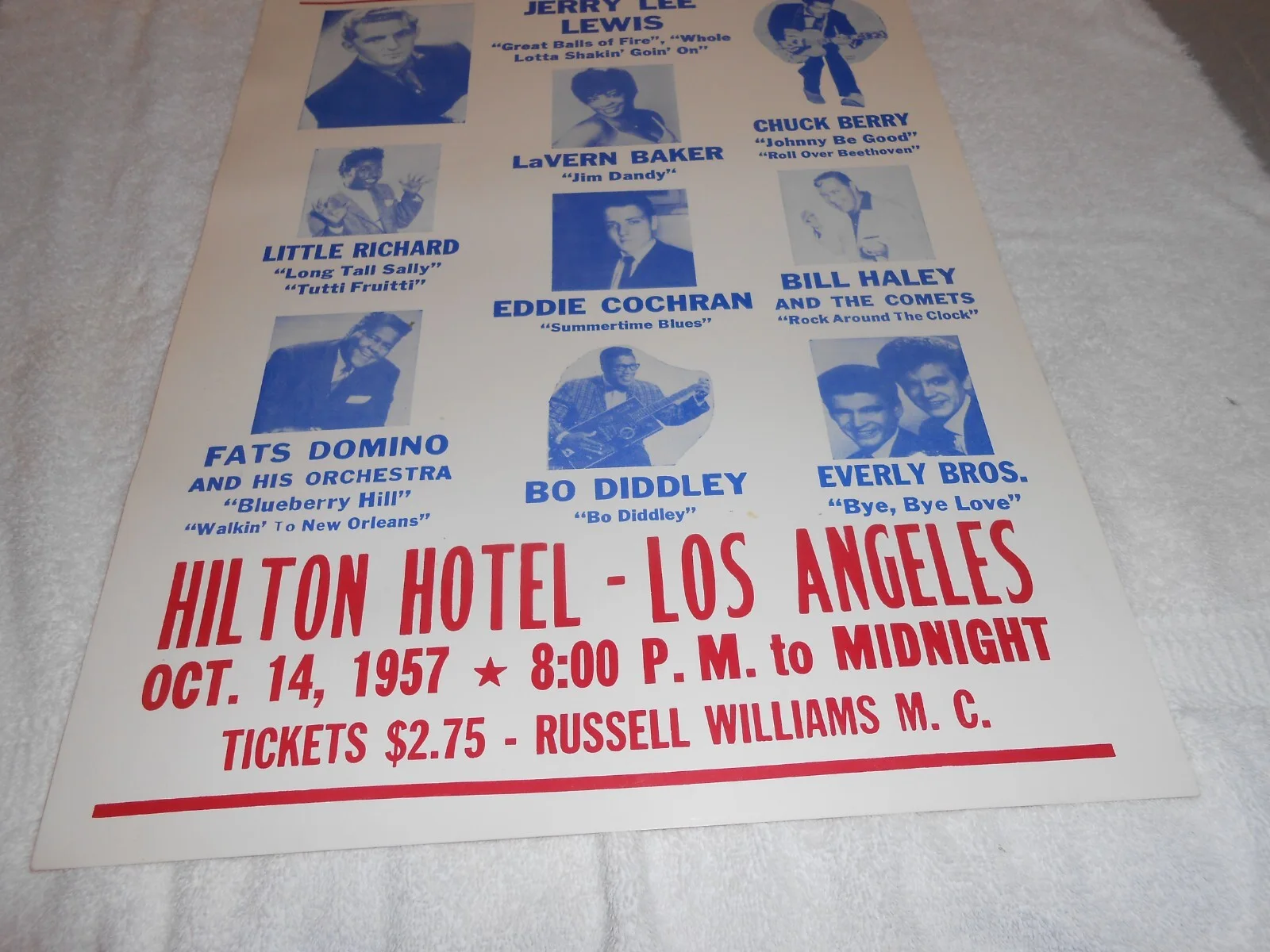 1957 ROCK & ROLL SUPER ATTRACTIONS CONCERT POSTER - REPRINT, image 4