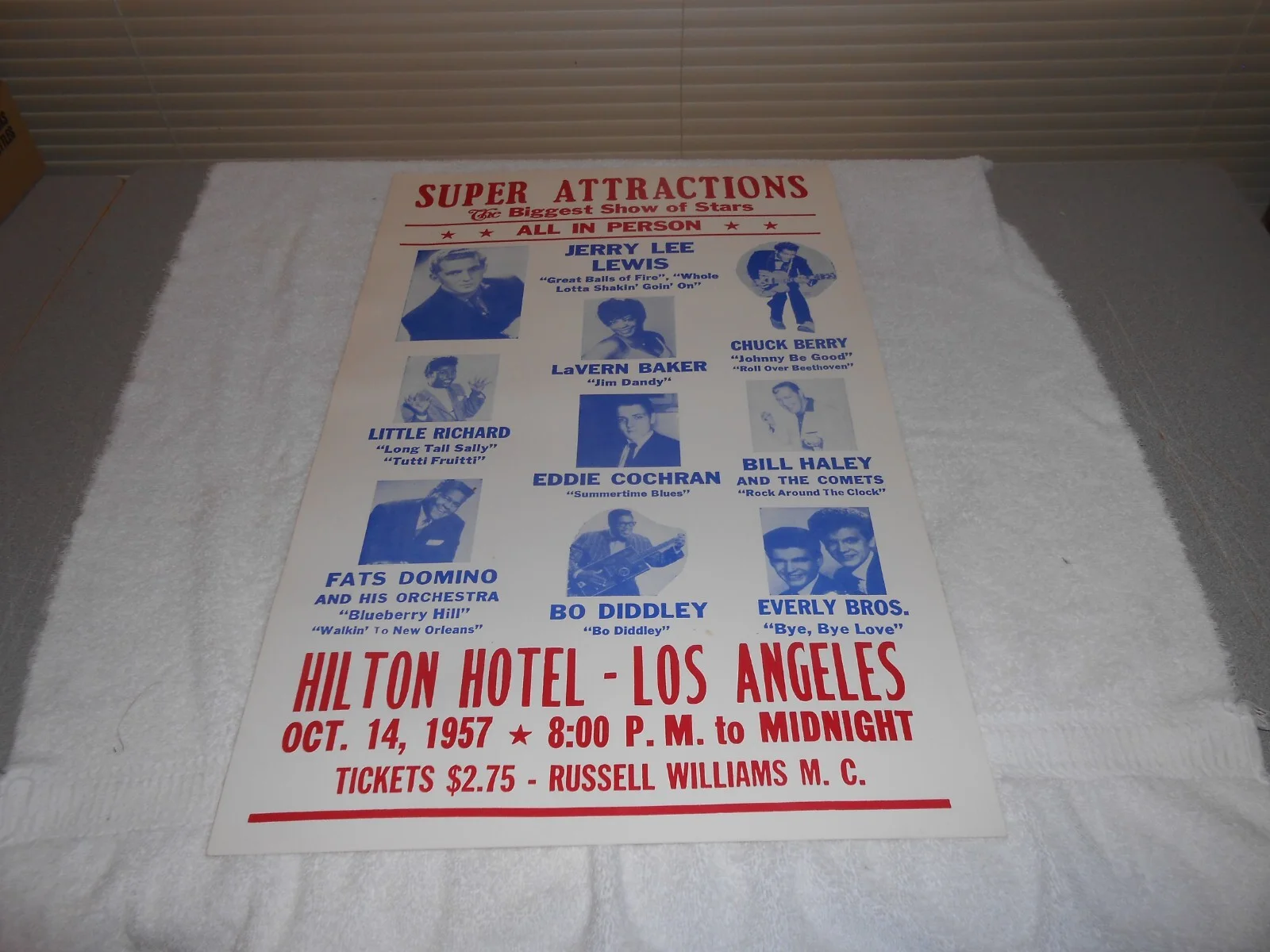 1957 ROCK & ROLL SUPER ATTRACTIONS CONCERT POSTER - REPRINT, image 5