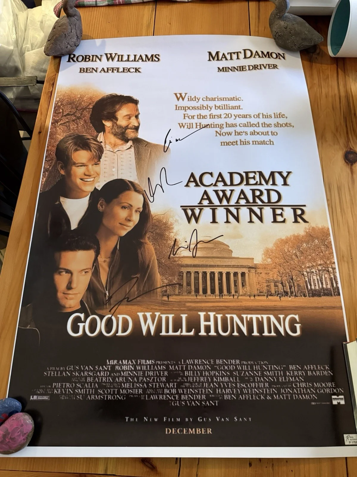 Good Will Hunting Signed Movie Poster 4signatures Robin Williams Matt Damon COA, image 2
