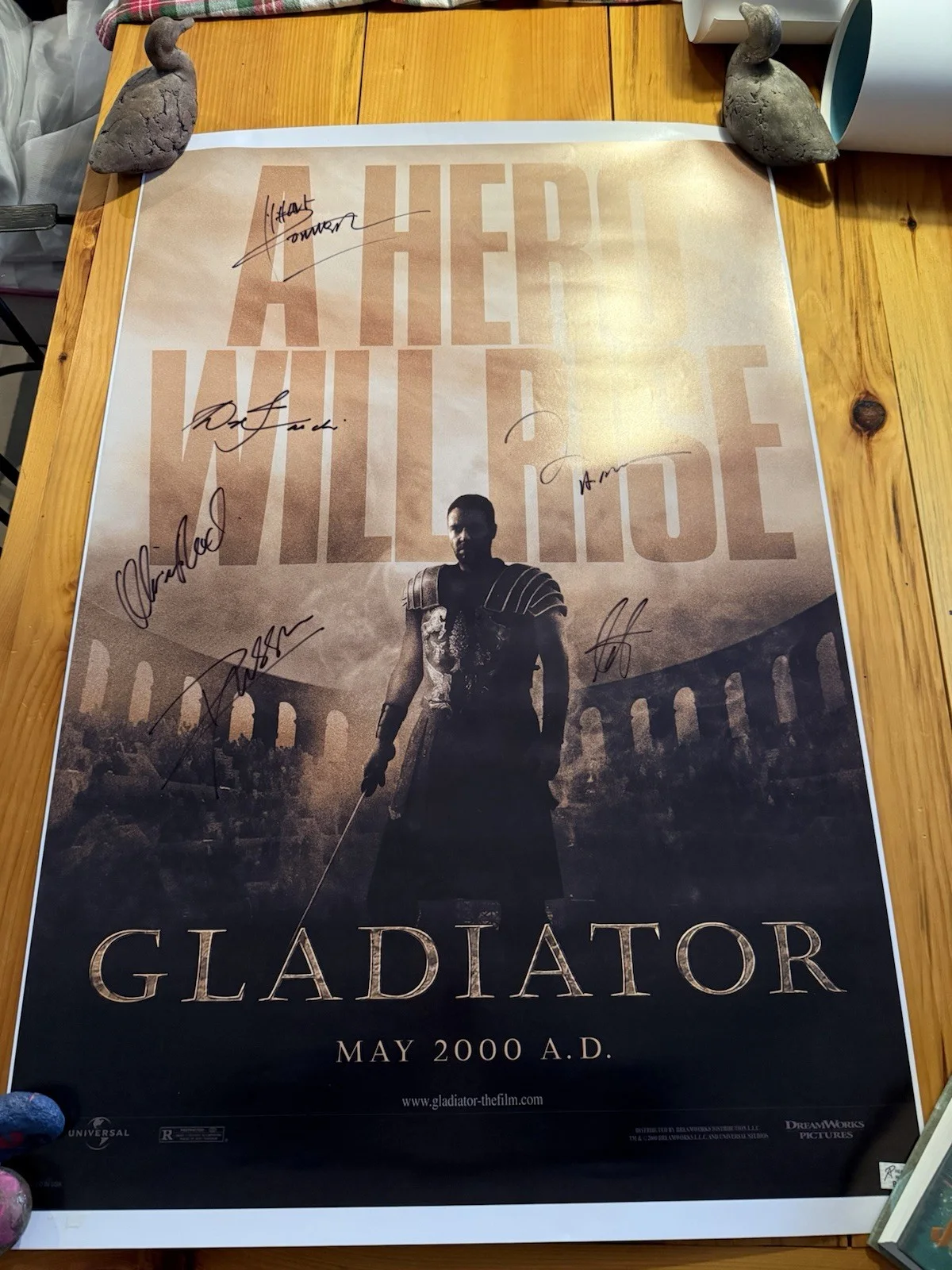 The Gladiator Signed Movie Poster Russell Crowe & Others COA, image 2