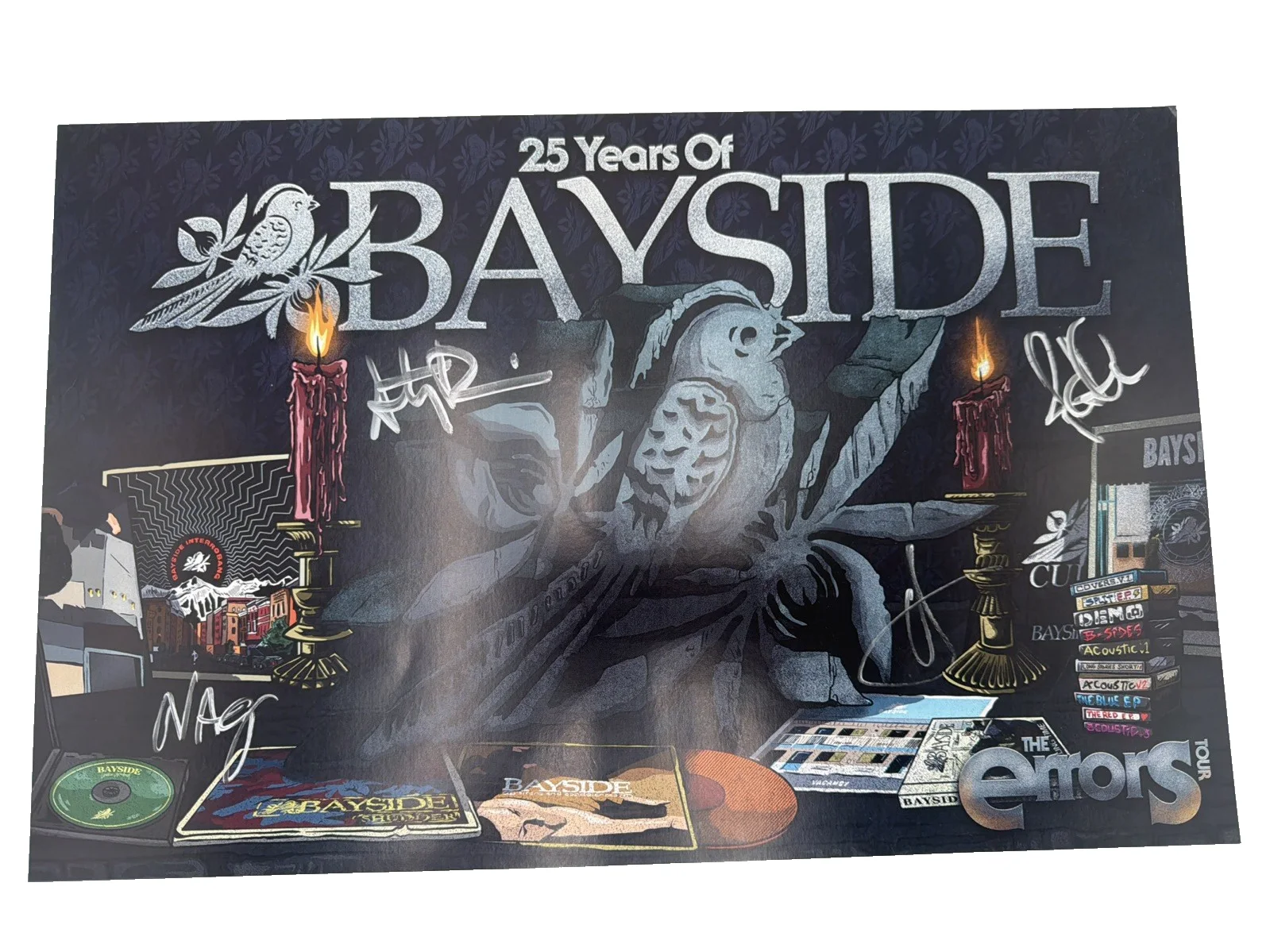 SIGNED Bayside Errors Tour 2025 VIP Autographed Official Poster Print + Record, image 2