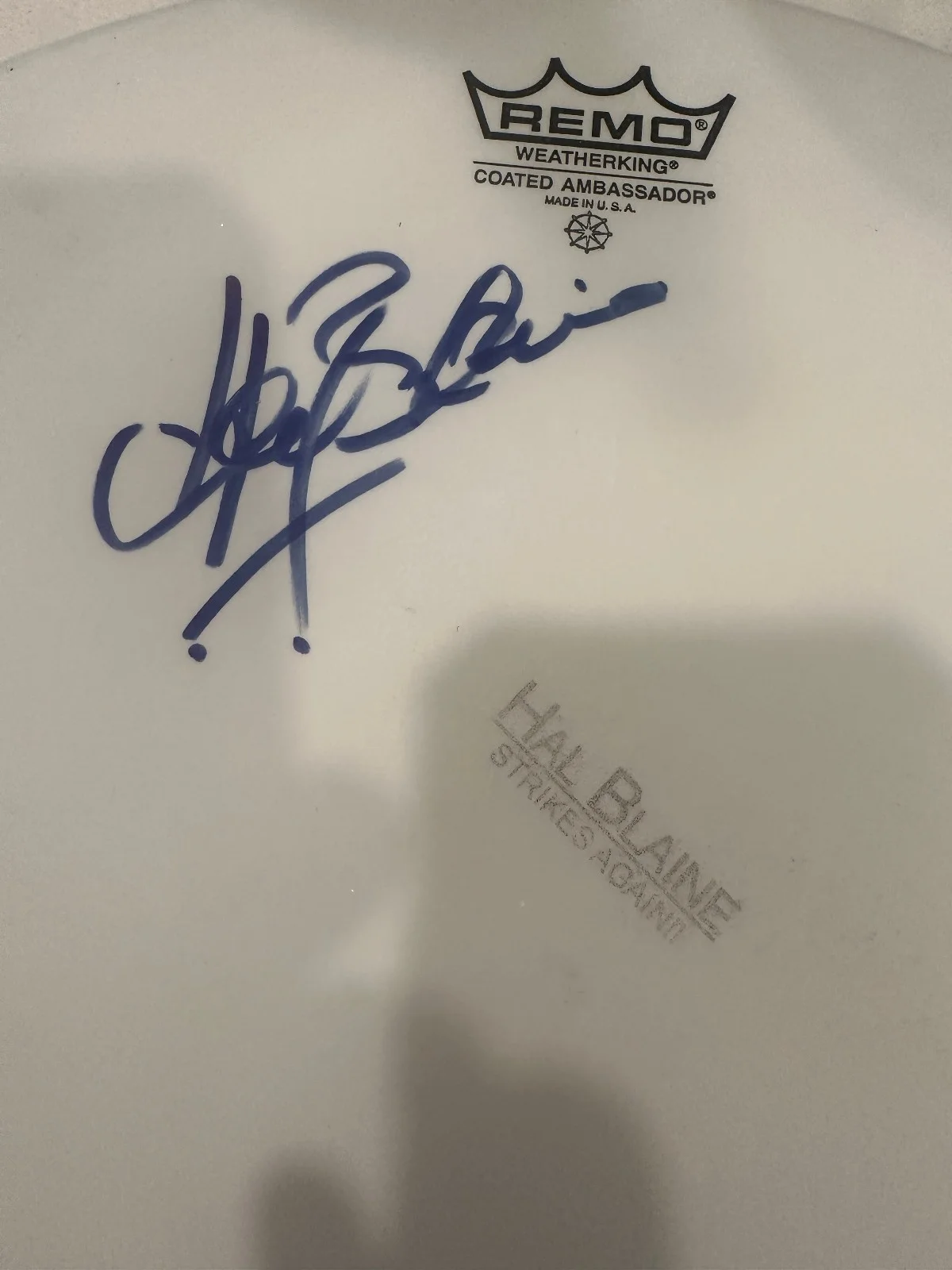 Hal Blaine Signed Autographed 16" Drumhead Wrecking Crew Professional Drum Shop, image 2