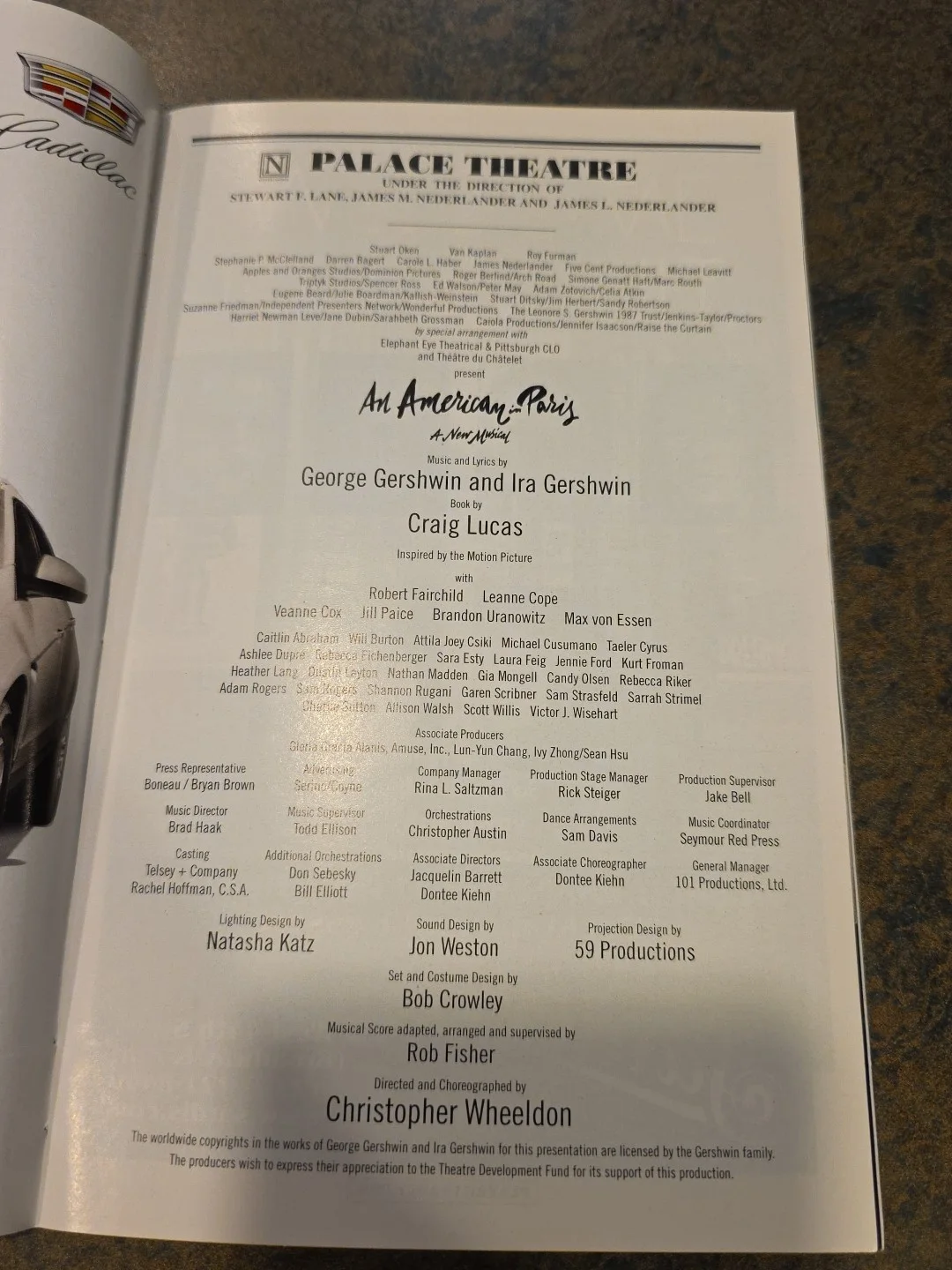 Cast — An American in Paris Playbill - July 2015 with ticket!, изображение 3