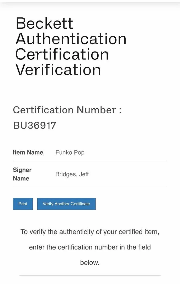 Jeff Bridges — Jeff Bridges Signed "Kevin Flynn" Funko #1966 (Tron) - Beckett COA, изображение 5