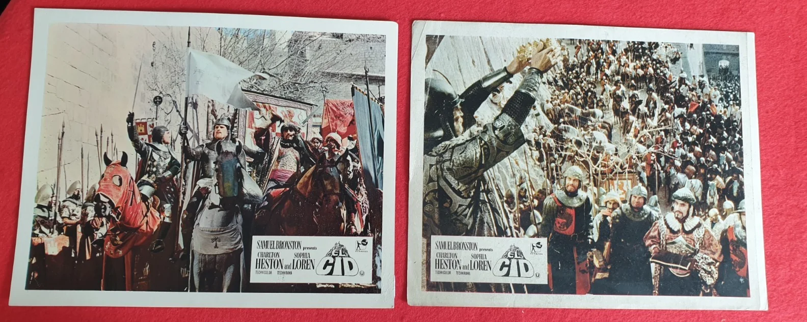 Original British FOH Still Set of 5 El Cid 1961 10x8 Colour Charlton Heston, изображение 2