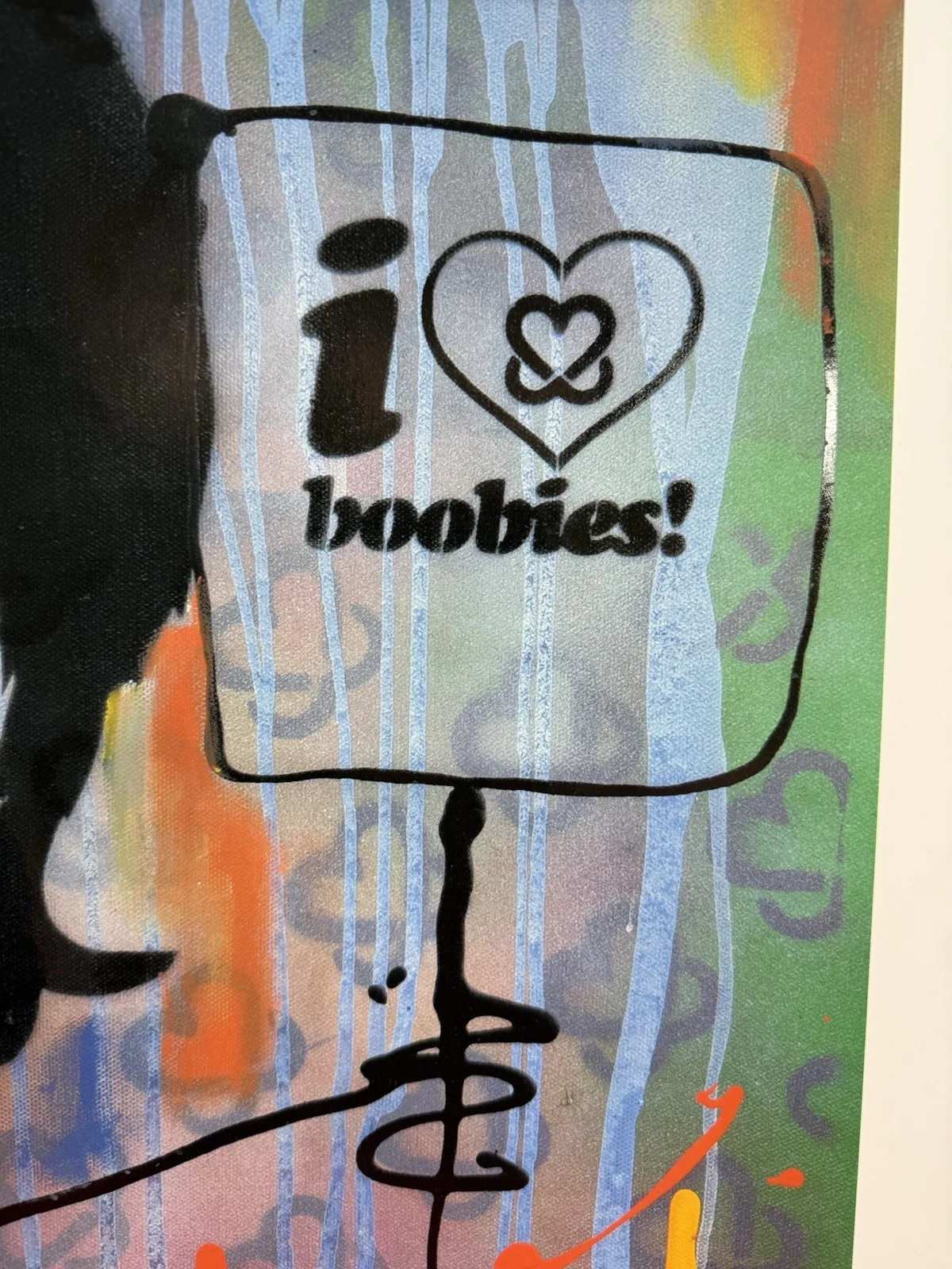 RARE Original Tom Delong Blink 182 Signed Lithograph Breast Cancer Awareness, image 3