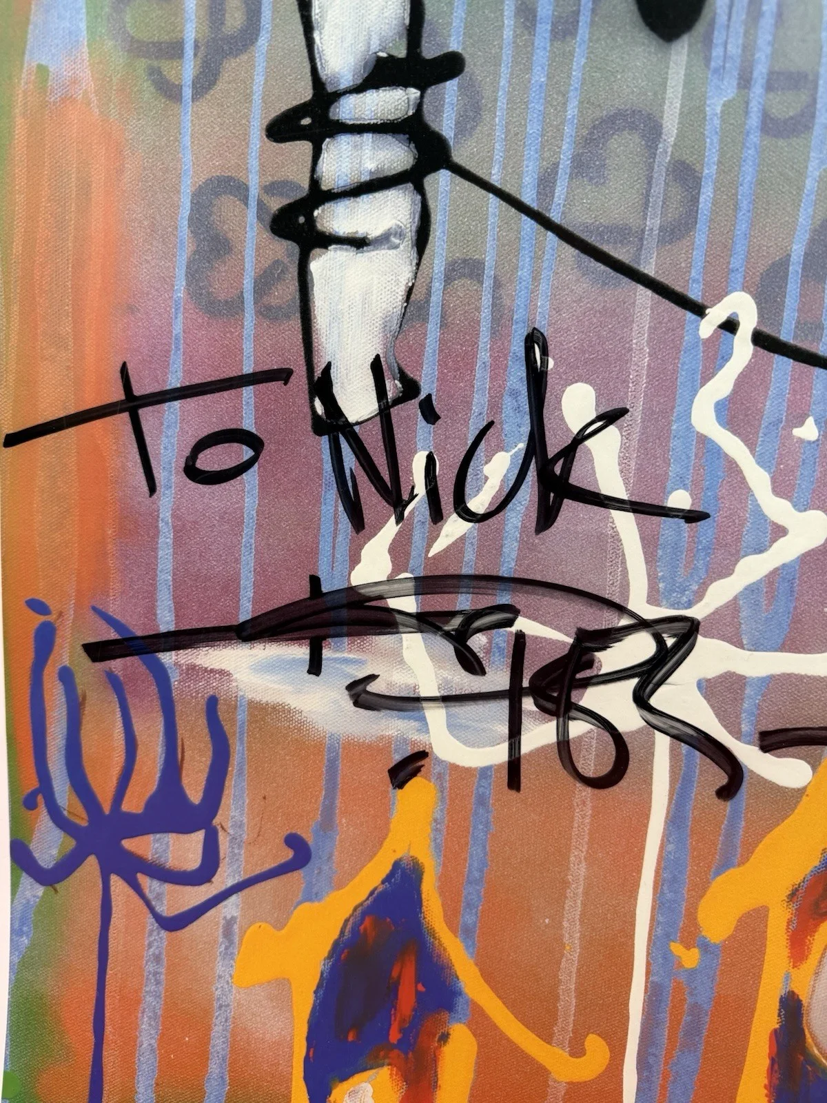 RARE Original Tom Delong Blink 182 Signed Lithograph Breast Cancer Awareness, image 5