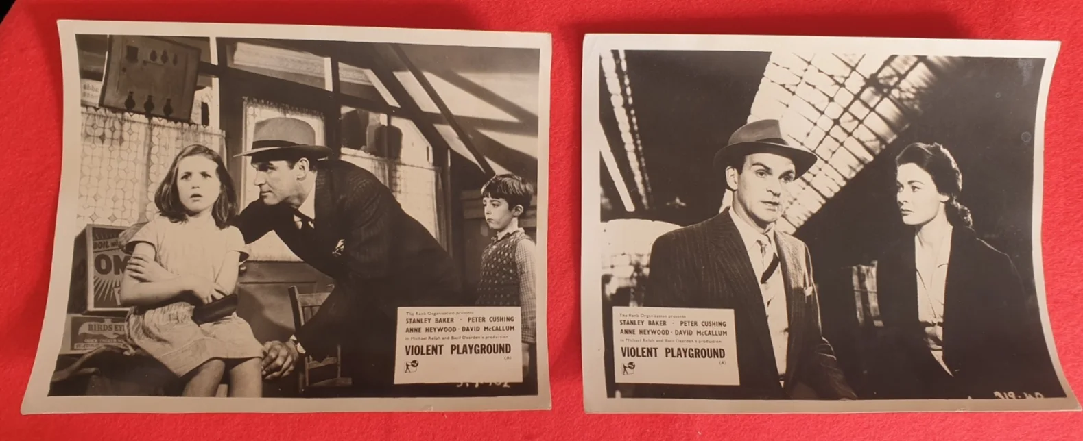 Original British FOH Still Set of 6 Violent Playground 1958 Stanley Baker 10x8, изображение 2