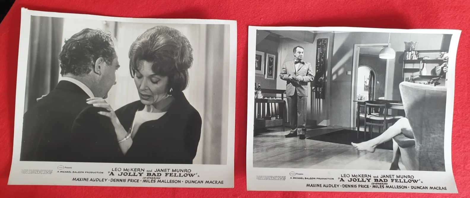 Original British FOH Still Set of 6 A Jolly Bad Fellow 1964 Leo McKern 10x8 B&W, изображение 3