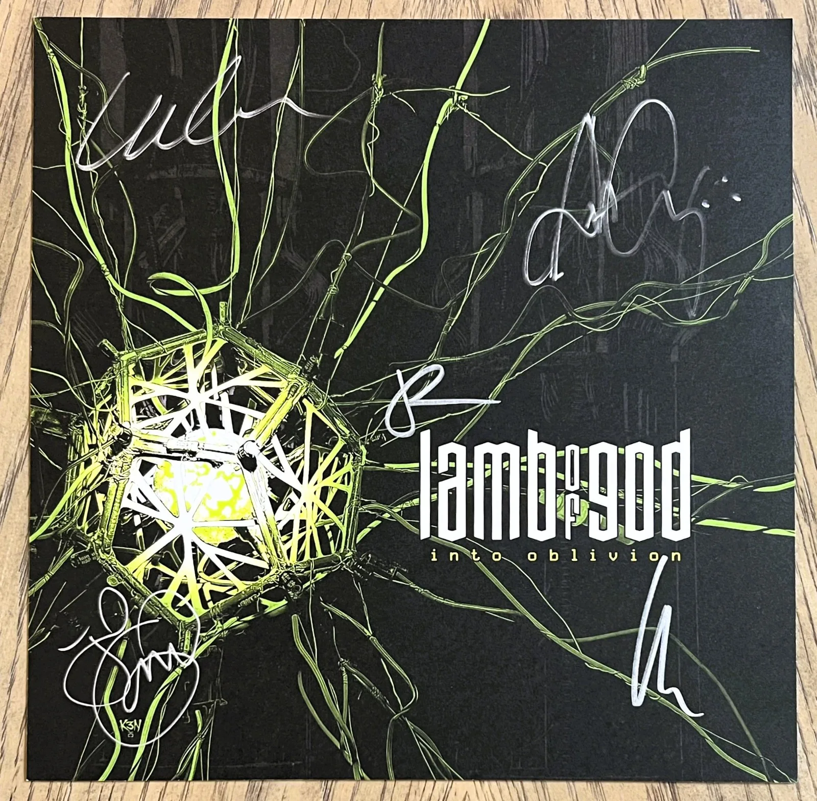 LAMB OF GOD Into Oblivion 2026 Ltd Ed New RARE Hand Signed Neon Green Vinyl LP!, изображение 2