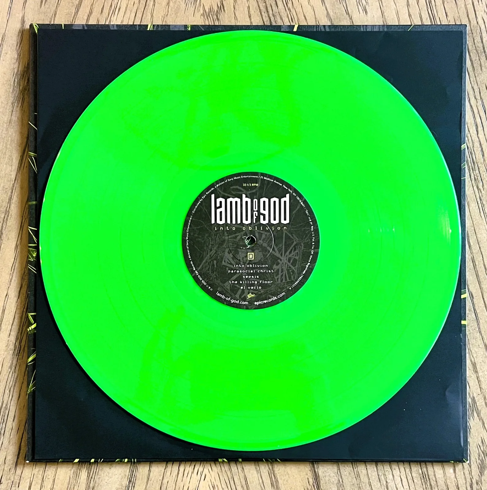 LAMB OF GOD Into Oblivion 2026 Ltd Ed New RARE Hand Signed Neon Green Vinyl LP!, изображение 3