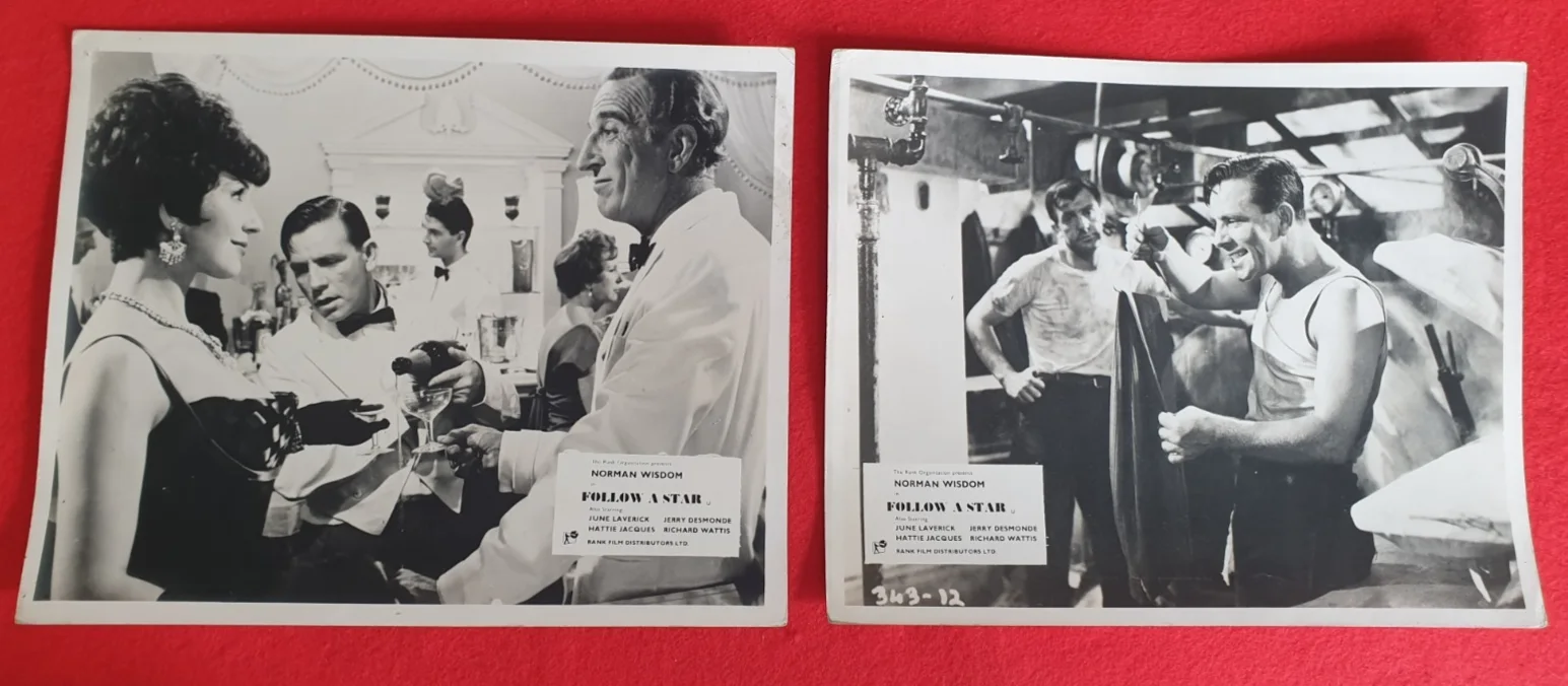Original British FOH Still Set of 7 Follow a Star 1959 Norman Wisdom 10x8 B&W, изображение 2