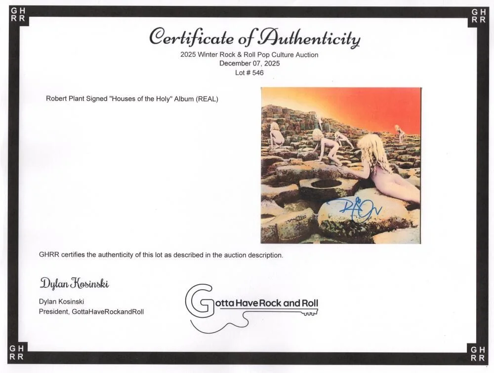 Robert Plant — Robert Plant Led Zeppelin Signed Autograph Album Vinyl Record LP w/ JSA COA, изображение 5