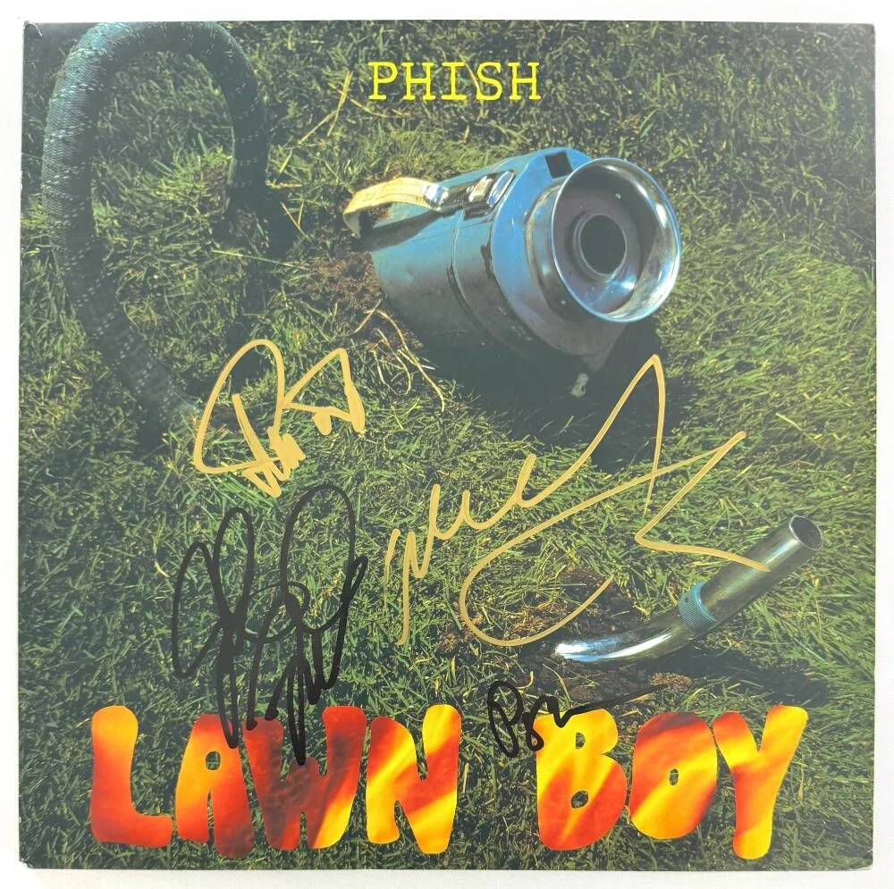 Trey Anastasio, Jon Fishman, Mike Gordon, Page McConnell — Phish Band Signed Autograph Lawn Boy Album Record Jon Fishman Trey Mike Page JSA