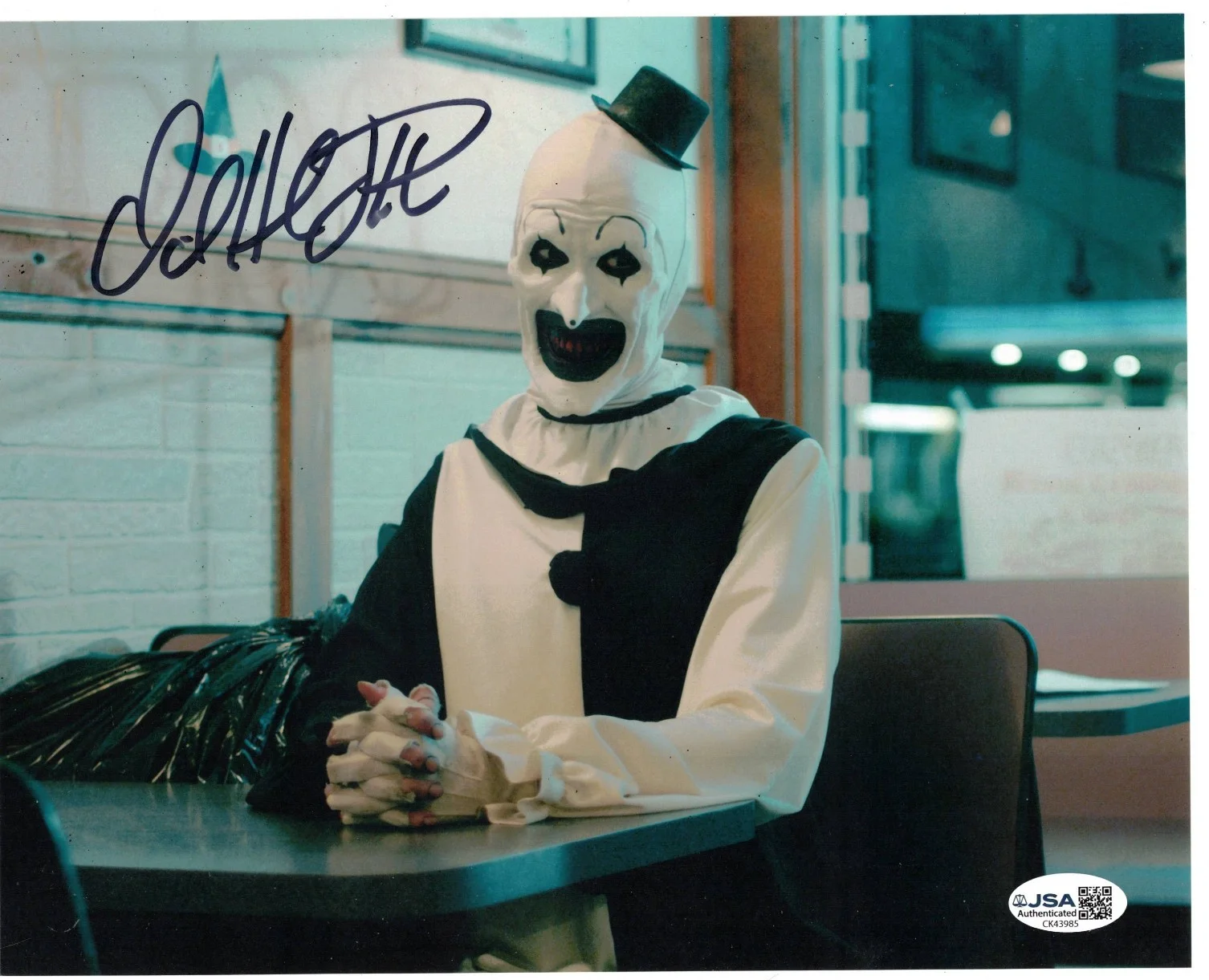 David Howard Thornton Signed 8x10 Photo Autograph, Terrifier, Art Clown, JSA COA, image 2