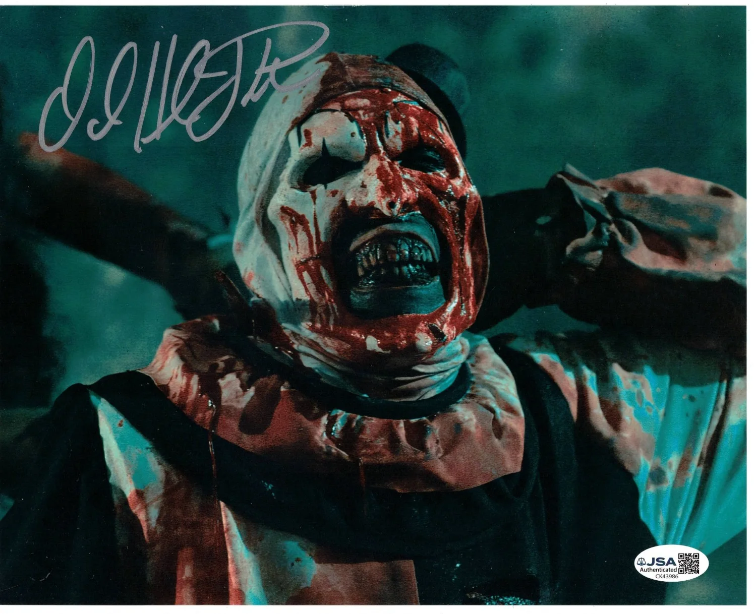 David Howard Thornton Signed 8x10 Photo Auto, Terrifier, Art the Clown, JSA COA, image 2