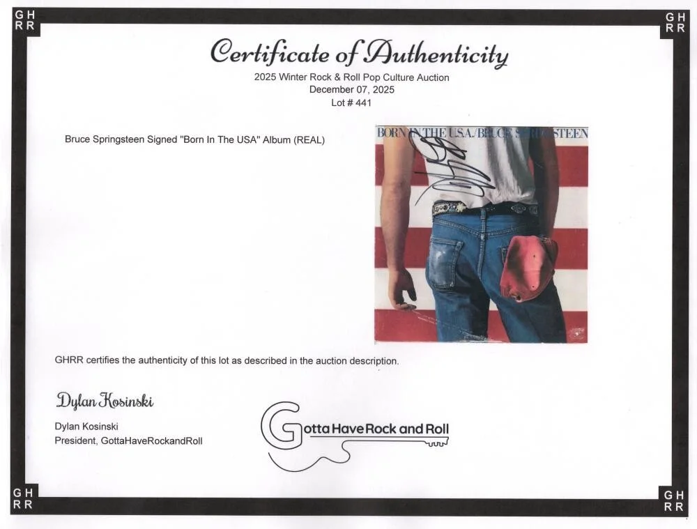 Bruce Springsteen — Bruce Springsteen Signed Autograph Born in the USA Album Vinyl Record w/ JSA COA, изображение 5