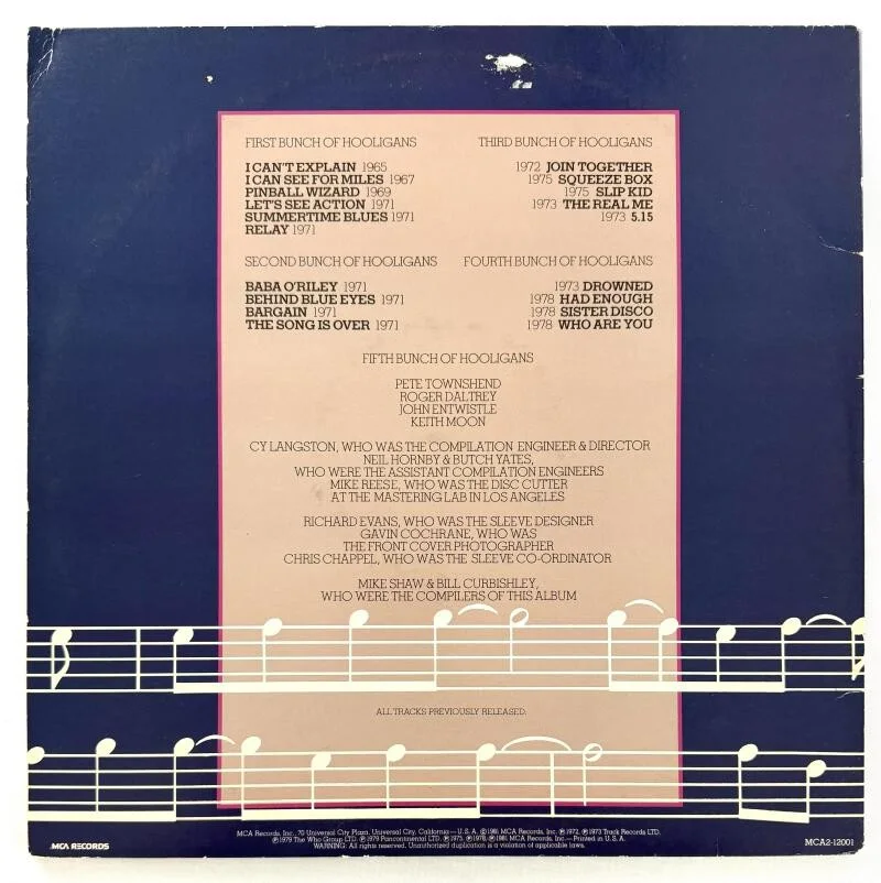 Roger Daltrey, Pete Townshend — Roger Daltrey & Pete Townshend Signed Autograph Who Hooligans Record w/ JSA COA, image 2