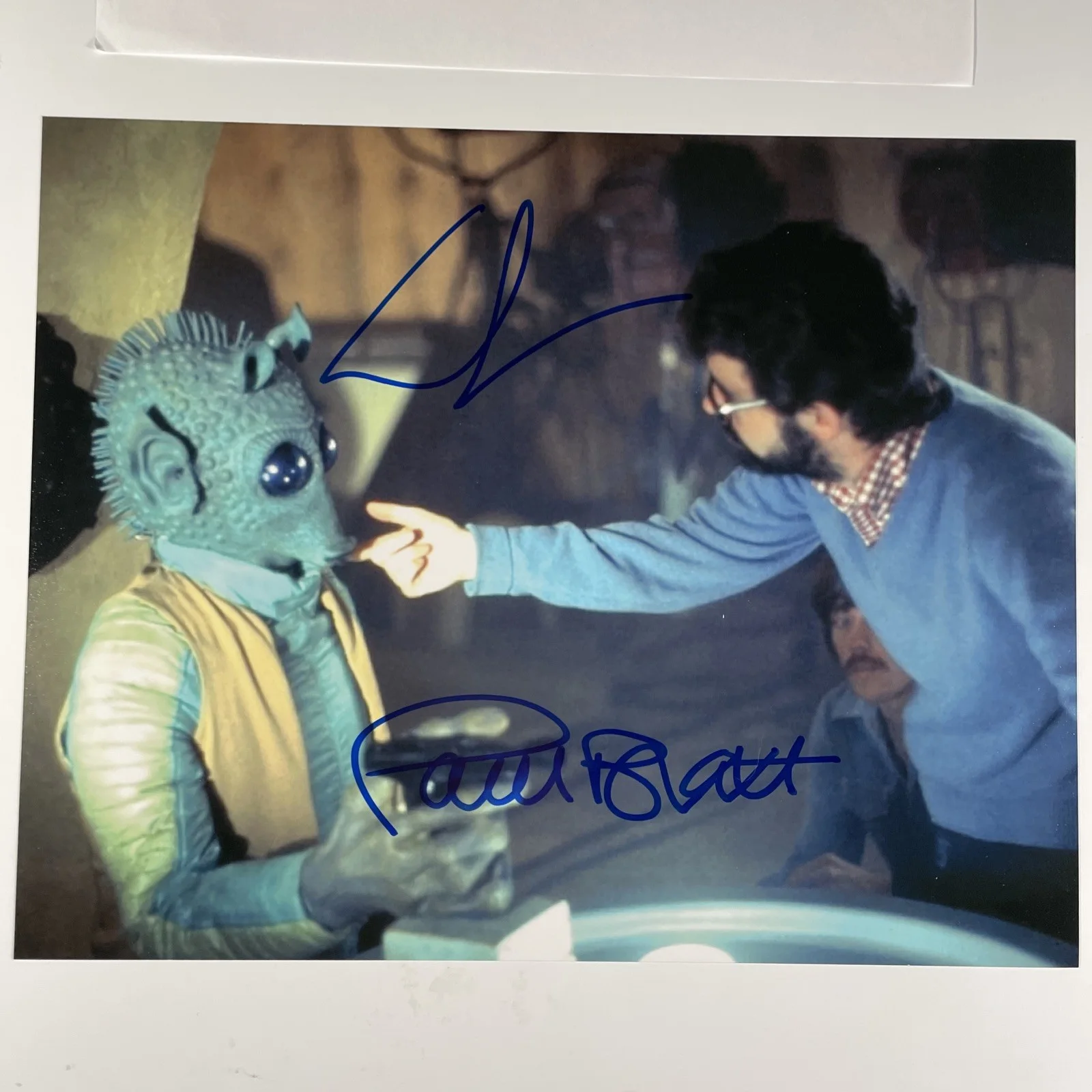 George Lucas and Paul Blake — Star Wars Autographs George Lucas Paul Blake Vintage Photograph Movie Signed P
