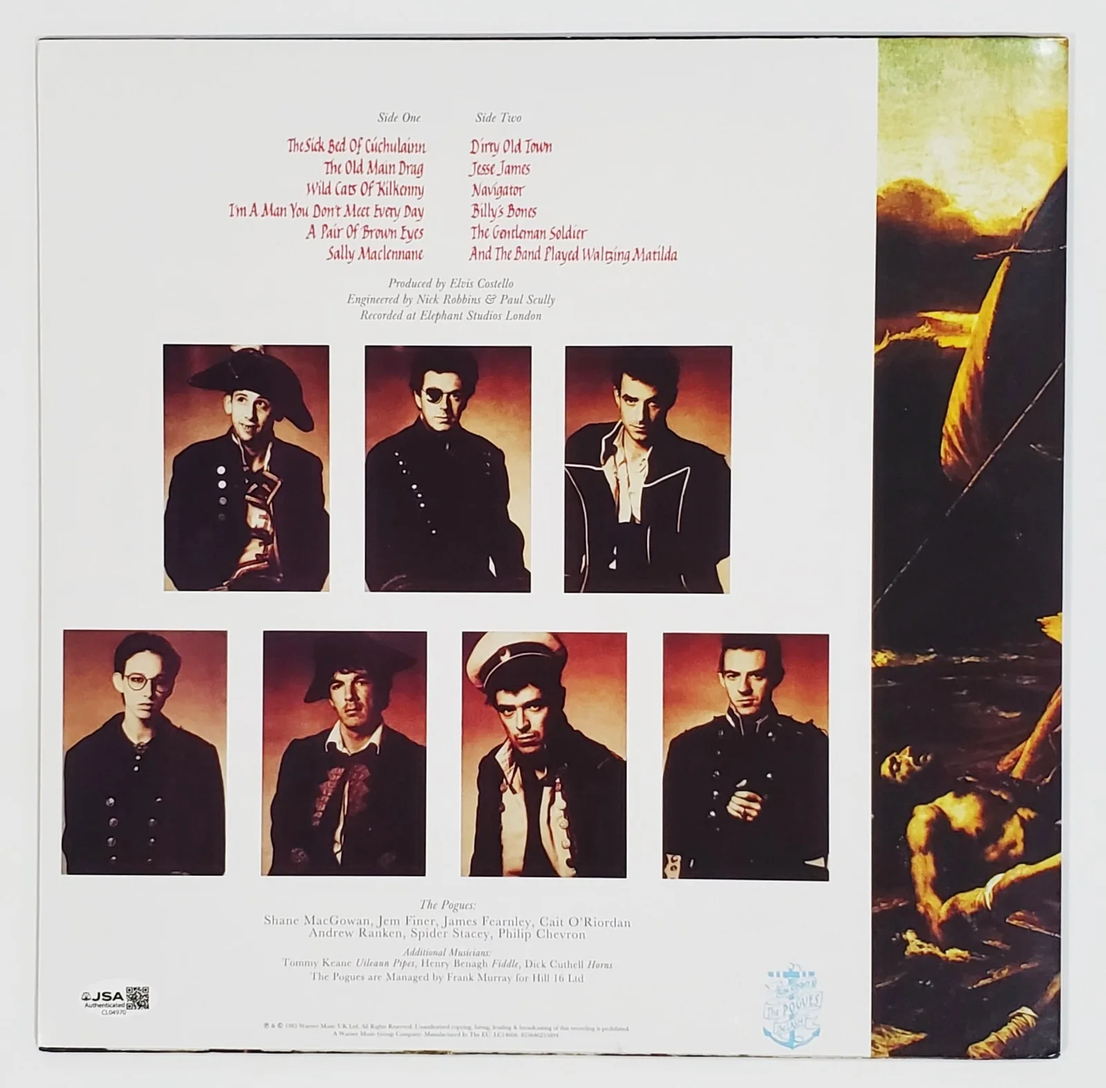 POGUES BAND SIGNED RUM SODOMY AND LASH VINYL LP RECORD ALBUM W/ JSA CERT, изображение 2