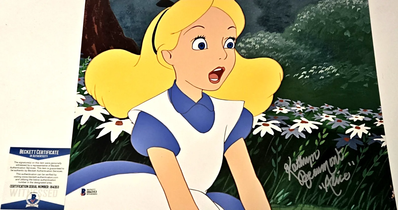 Kathryn Beuamont — Kathryn Beaumont Signed Photo Alice in Wonderland Disney Beckett COA 353