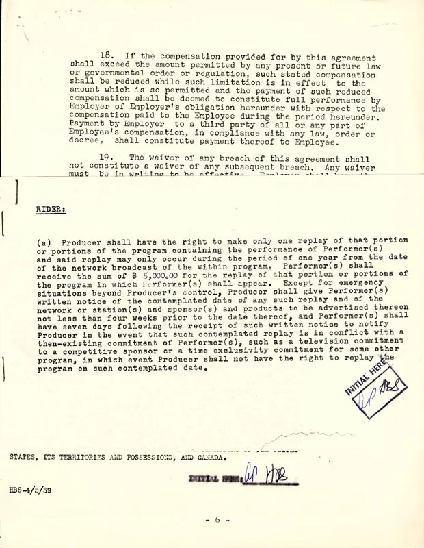 Andre Previn — ANDRE PREVIN - CONTRACT MULTI-SIGNED 01/09/1961, image 3
