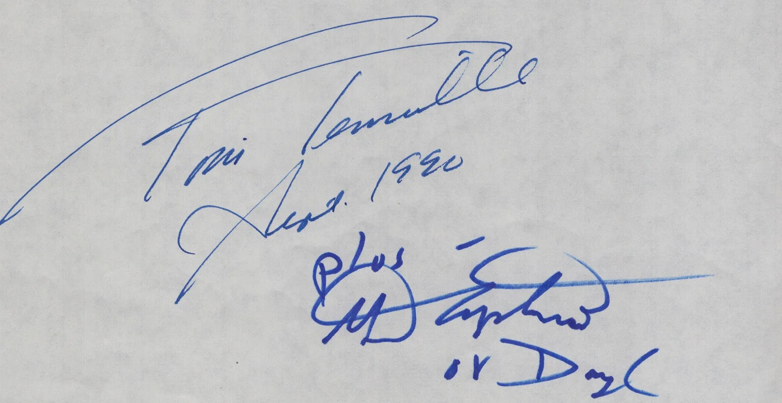 Captain, Tennille, Toni Tennille, Daryl Dragon — & TENNILLE - TYPED LYRIC(S) SIGNED 09/1990 WITH CO-SIGNERS, изображение 2