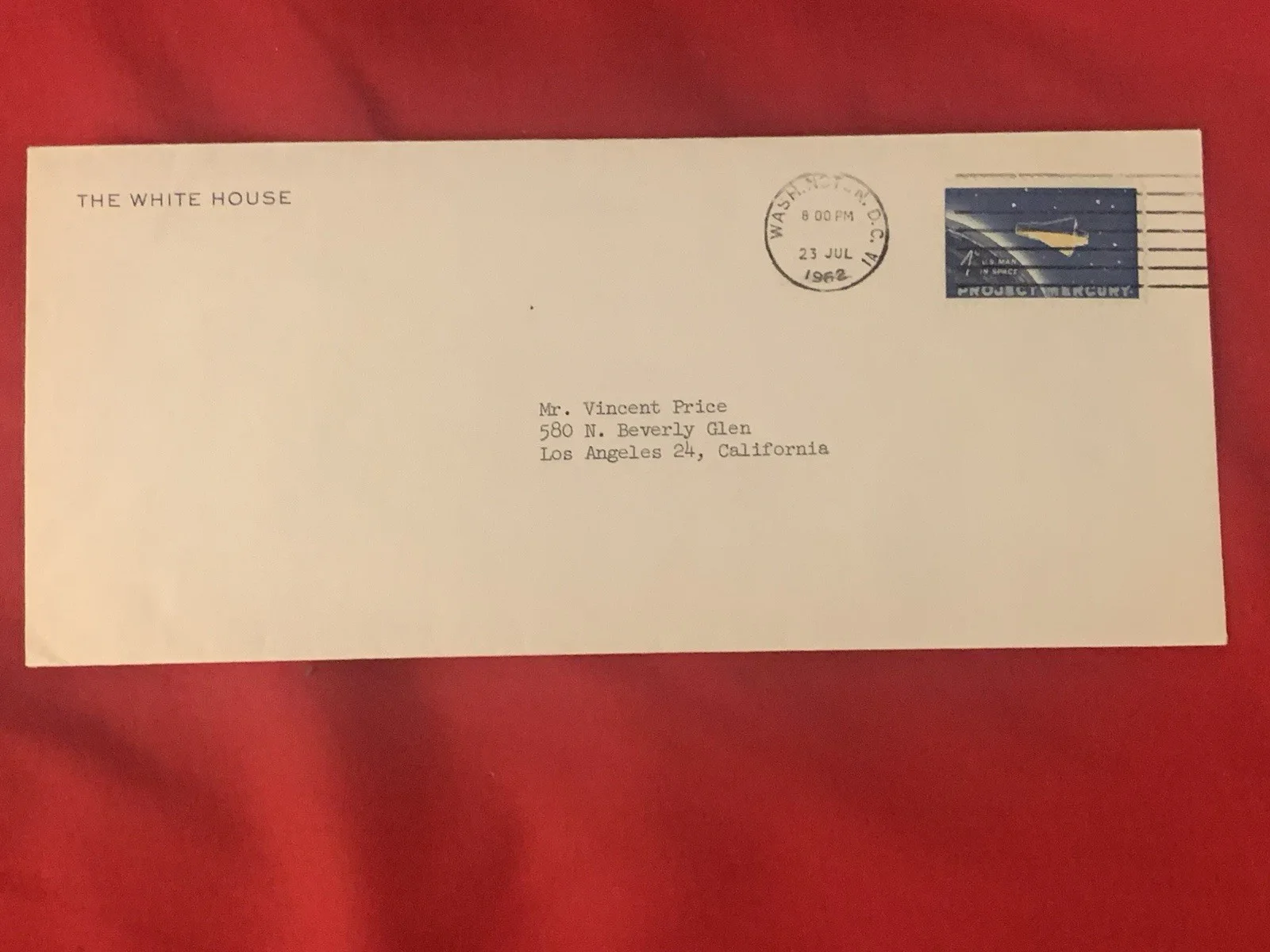 Janet Felton — Vincent Price Estate Letter To Vincent Price From Kennedy White House 18a, изображение 2