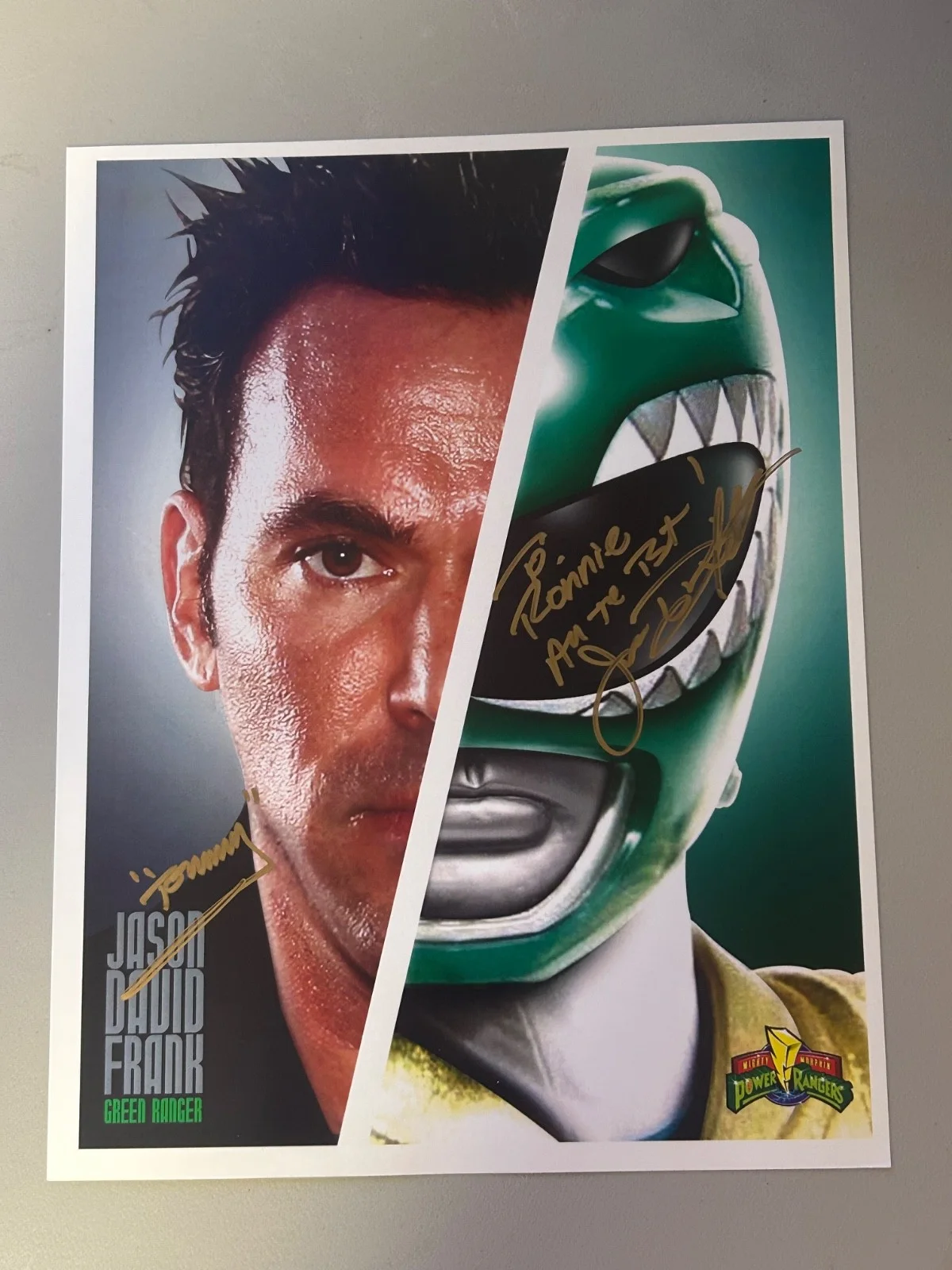 Jason David Frank — Jason David Frank Green Ranger Tommy Autographed 8x10 Photo Picture autographed
