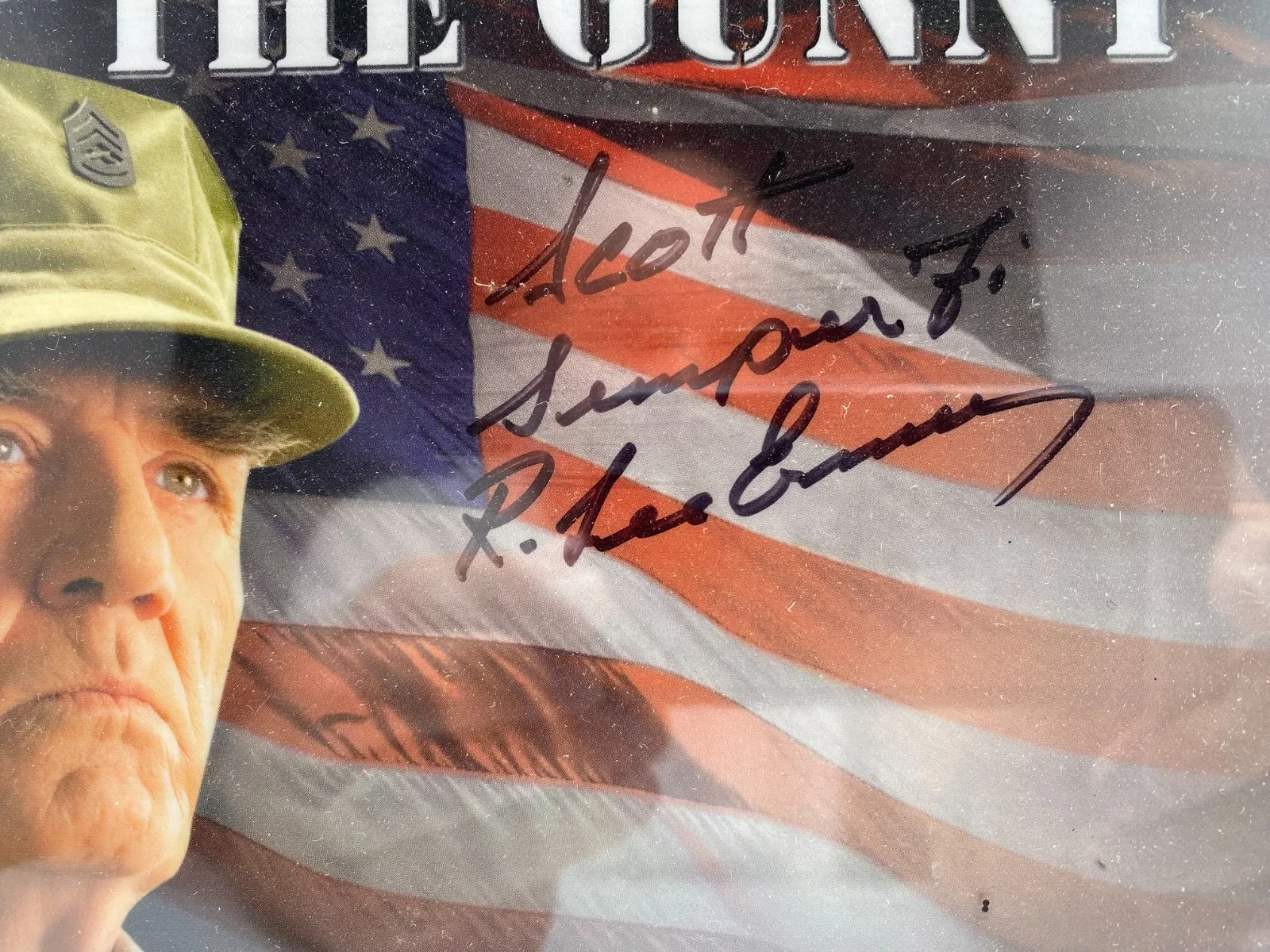 R Lee Ermey The Gunny Framed Photo Signed Glock Promo, изображение 2