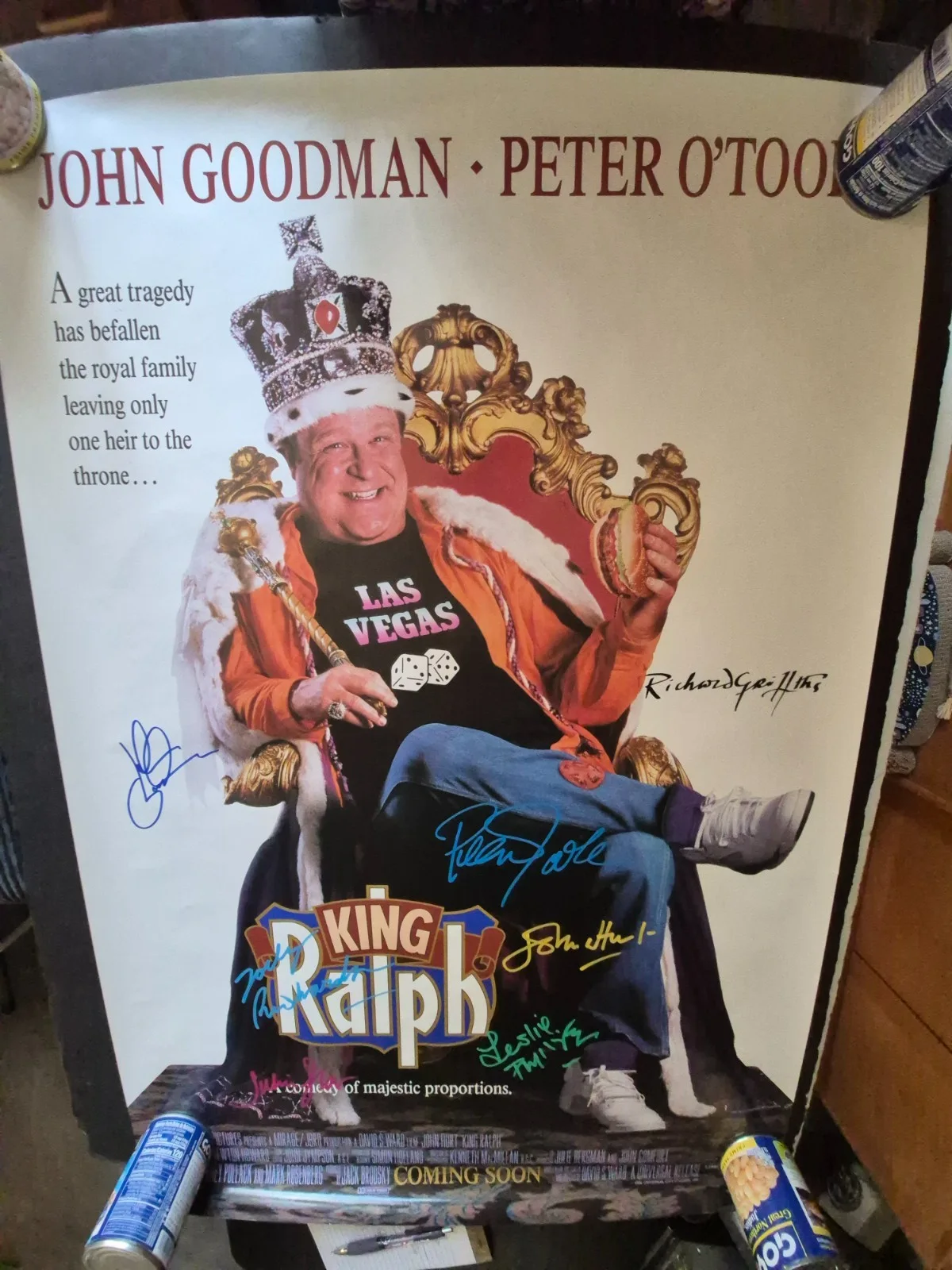SEE BELOW — KING RALPH-- CAST SIGNED-THE MOVIE POSTER-w/COA ekim, изображение 2