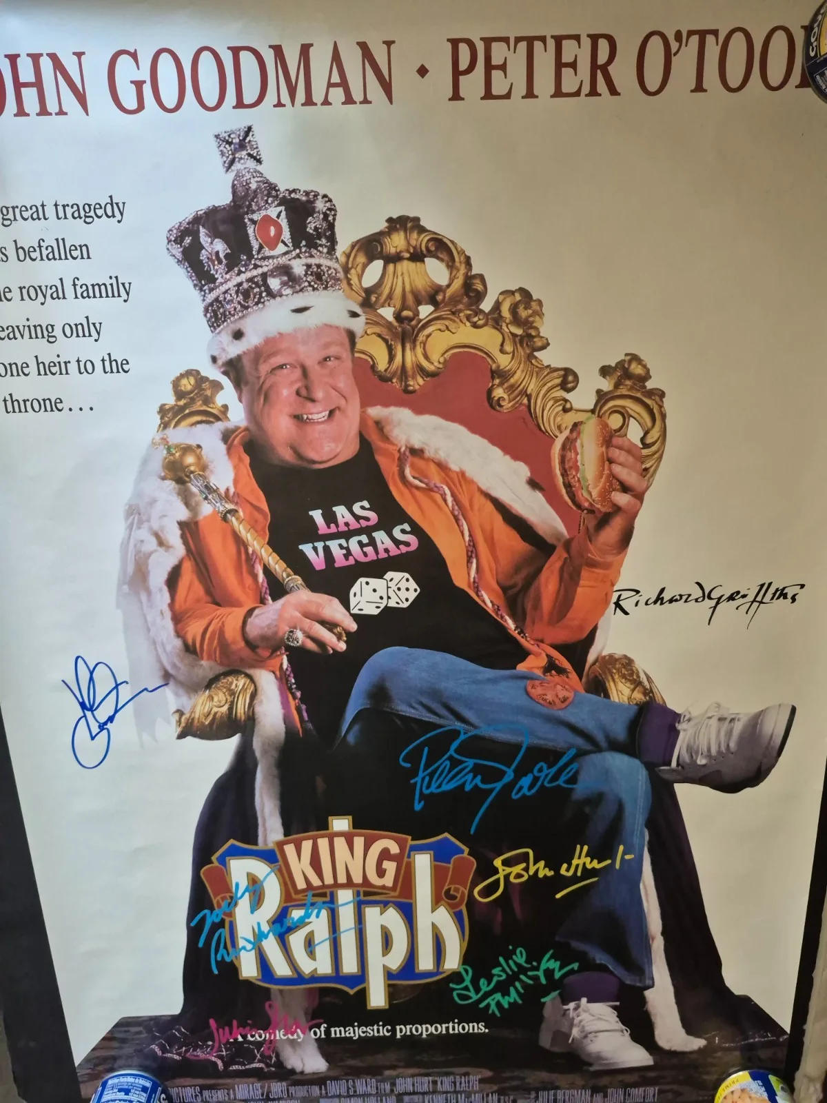 SEE BELOW — KING RALPH-- CAST SIGNED-THE MOVIE POSTER-w/COA ekim, изображение 3