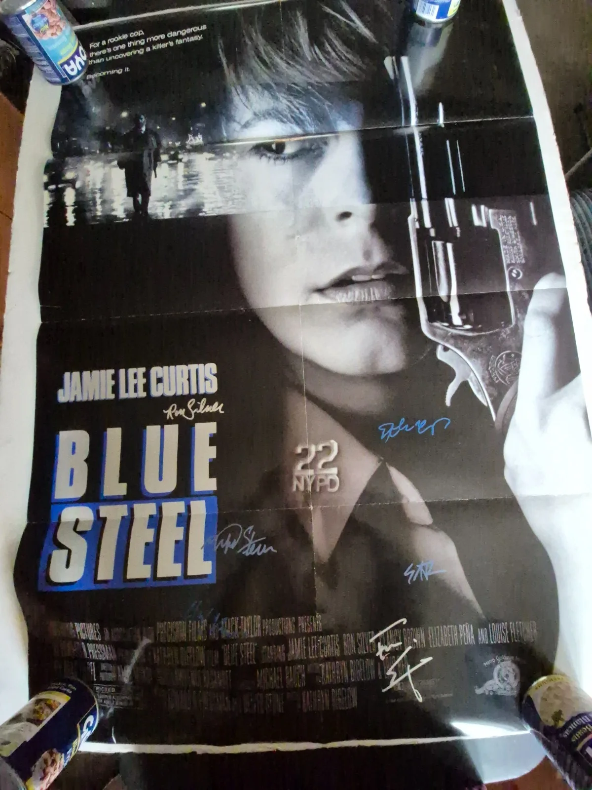 see below — BLUE STEEL -CAST SIGNED MOVIE POSTER-w/COA- ekim