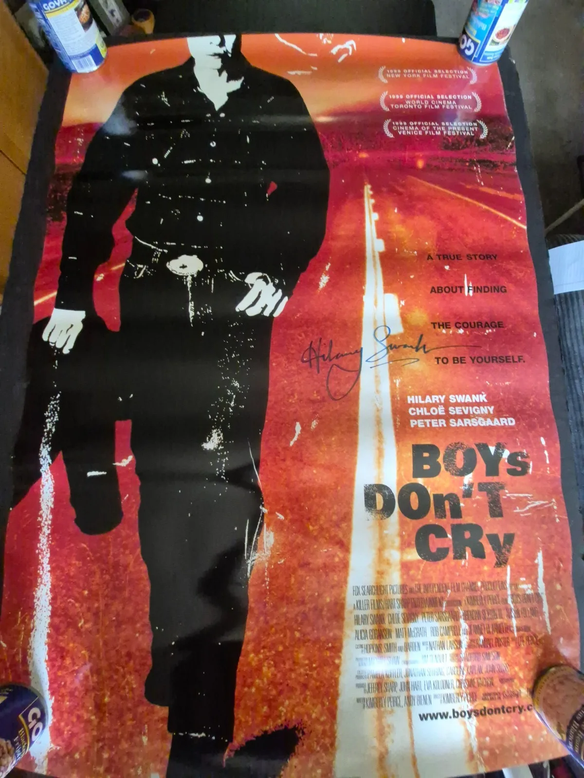 SEE BELOW — BOYS DON'T CRY-HILLARY SWANK - CAST SIGNED-THE MOVIE POSTER-w/COA ekim, изображение 2