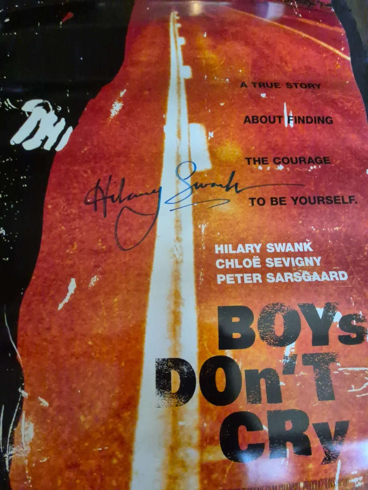 SEE BELOW — BOYS DON'T CRY-HILLARY SWANK - CAST SIGNED-THE MOVIE POSTER-w/COA ekim, изображение 3